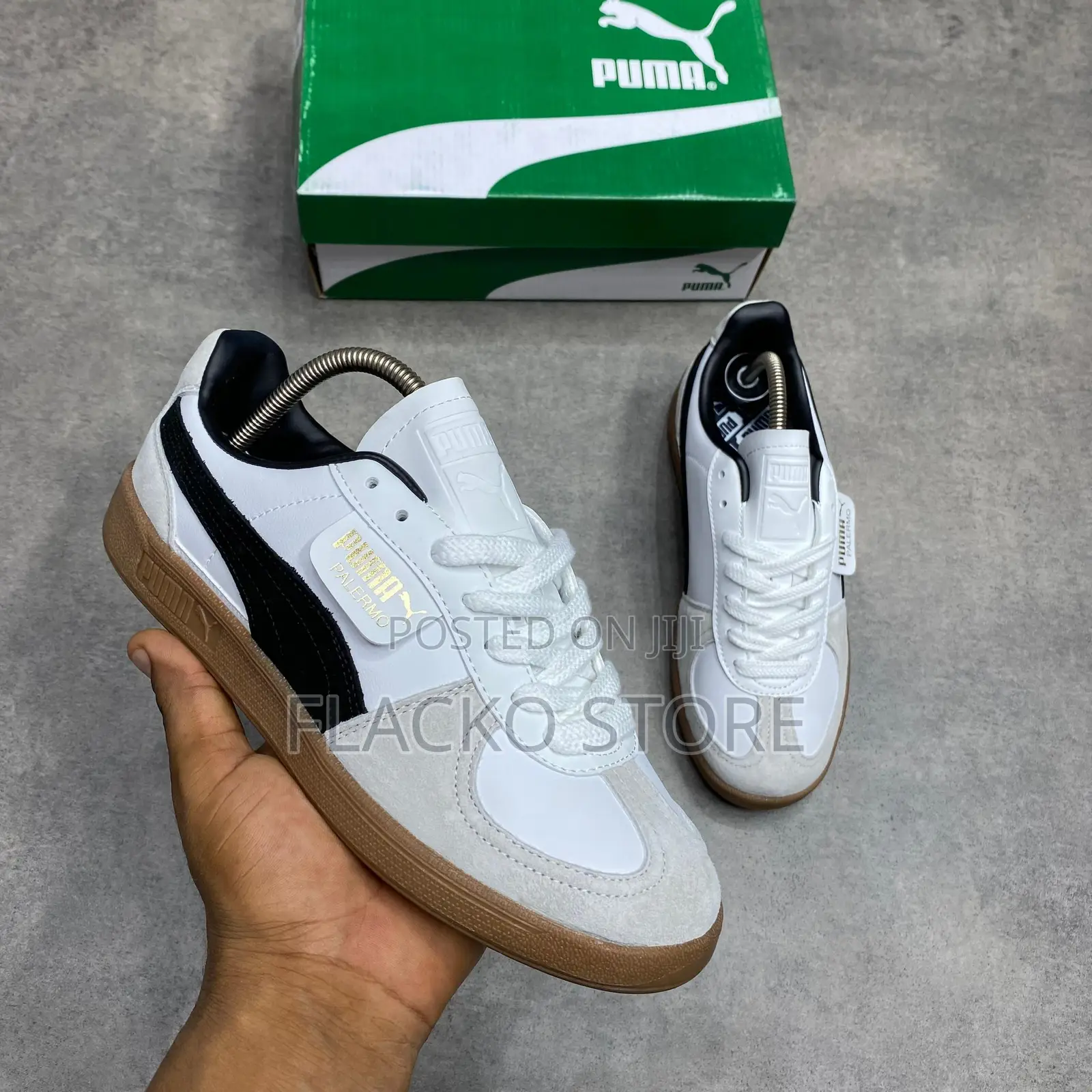 Original Puma Palermo White Vapor Grey Gum Sneakers