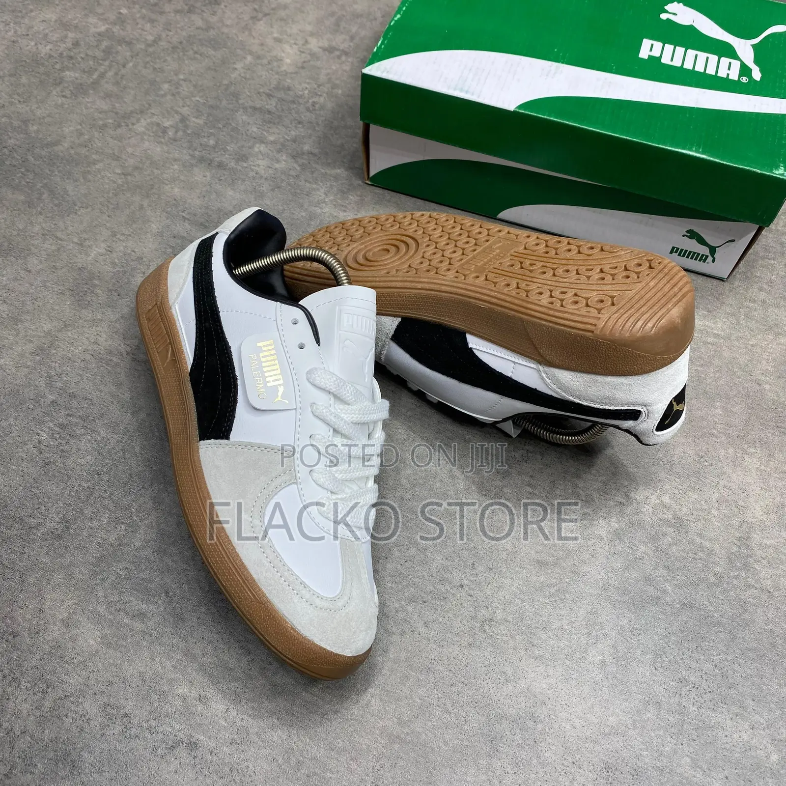 Original Puma Palermo White Vapor Grey Gum Sneakers