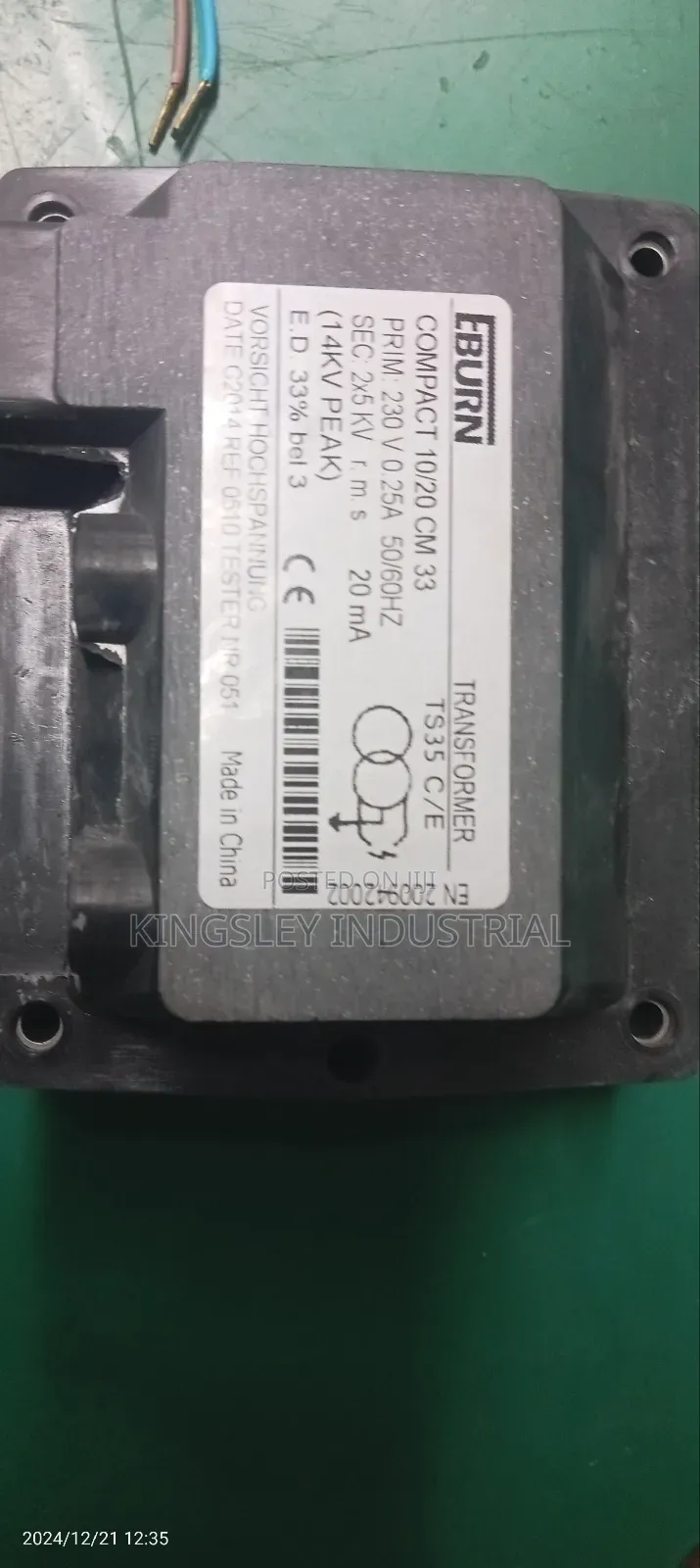 Burner Feeder Ignition Transformer 10kvp 20AH