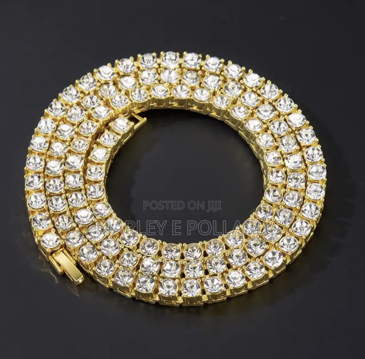 60mm Gold and Silver Color Tennis Chain Iced Out Diamonds