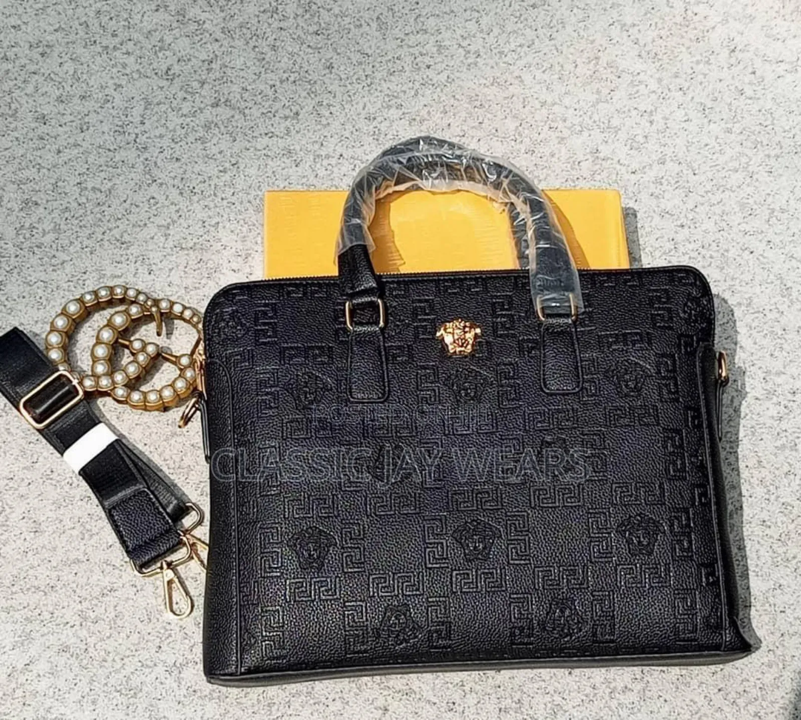 Original Black Leather Laptop/ Hand Bag for Men