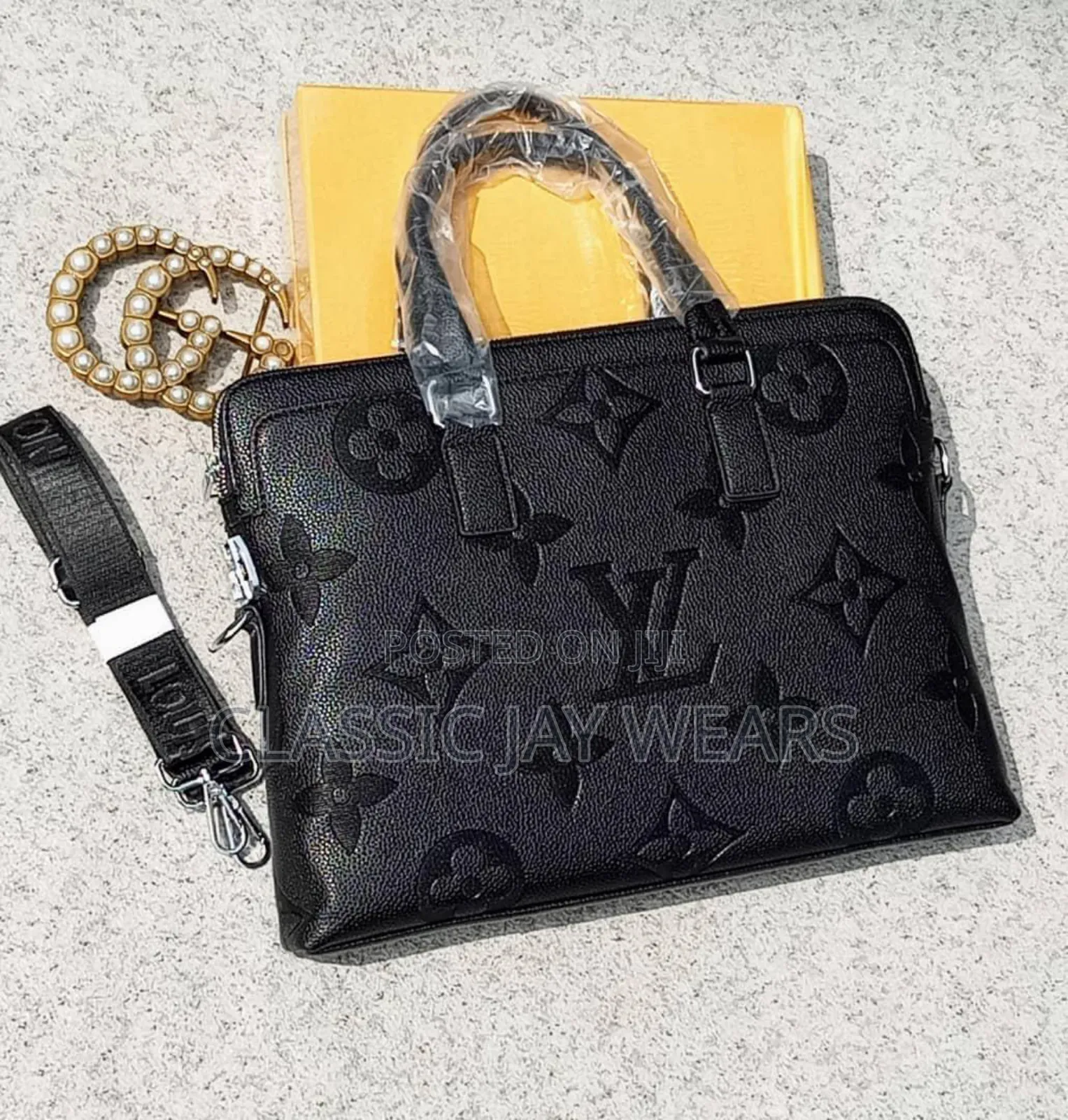 Original Black Leather Laptop/ Hand Bag for Men