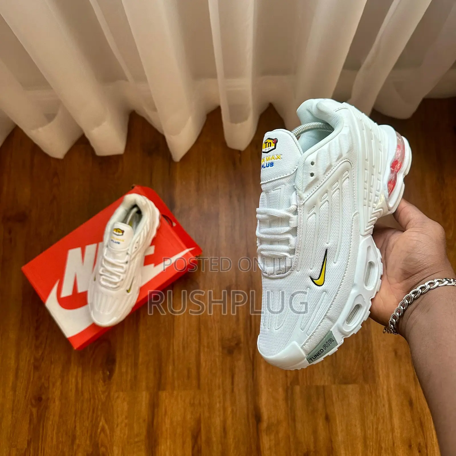 Nike Airmax PLUS 3 White Vast Yellow Quality Sneakers