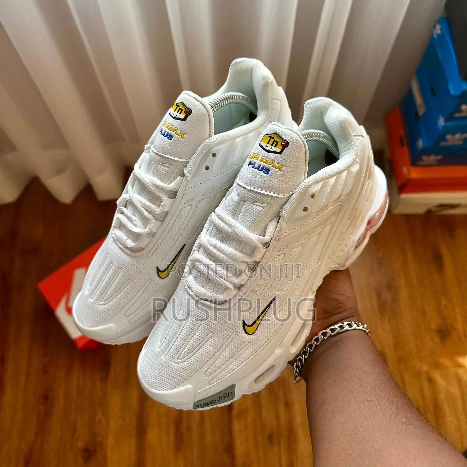 Nike Airmax PLUS 3 White Vast Yellow Quality Sneakers