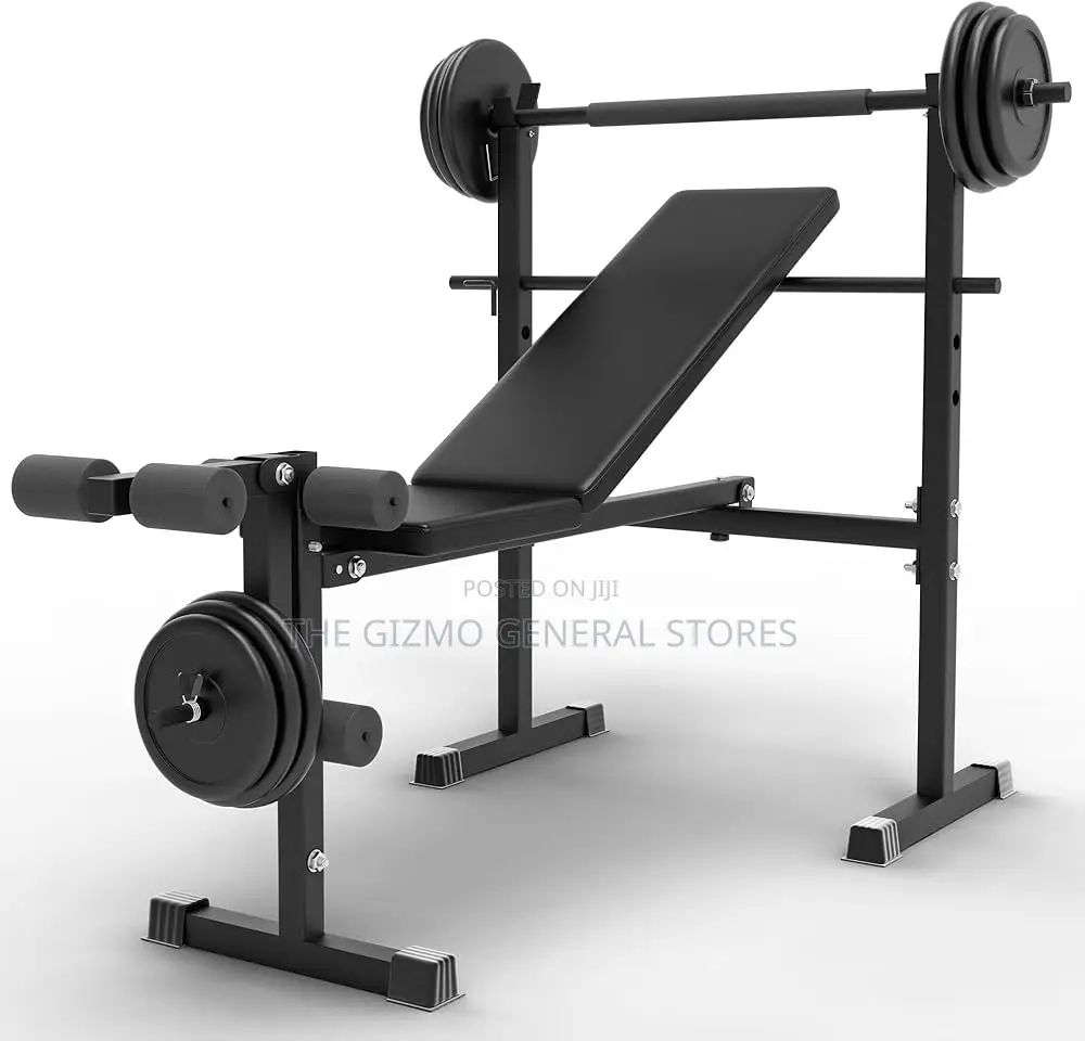 Foldable Bench Press With 50kg Barbell