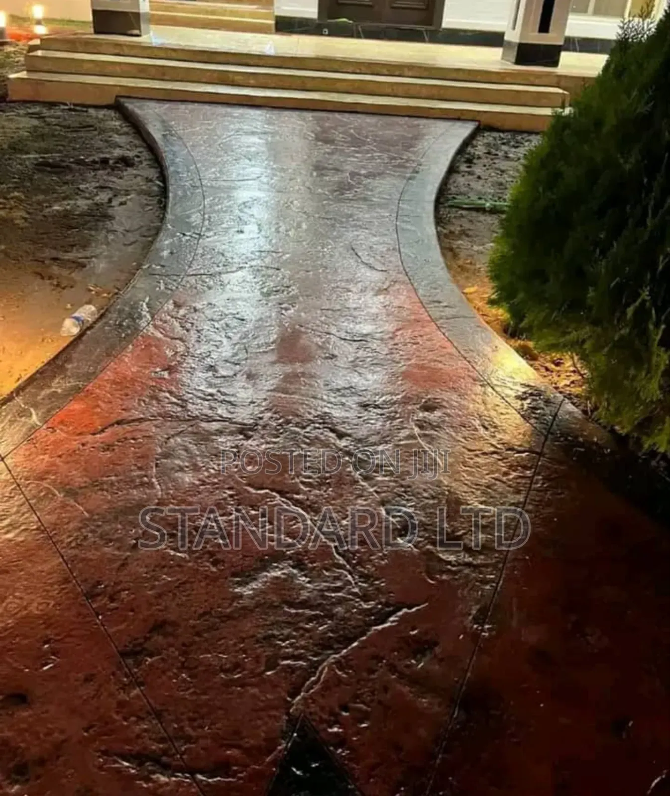 New Glossy Stamped Concrete Floor