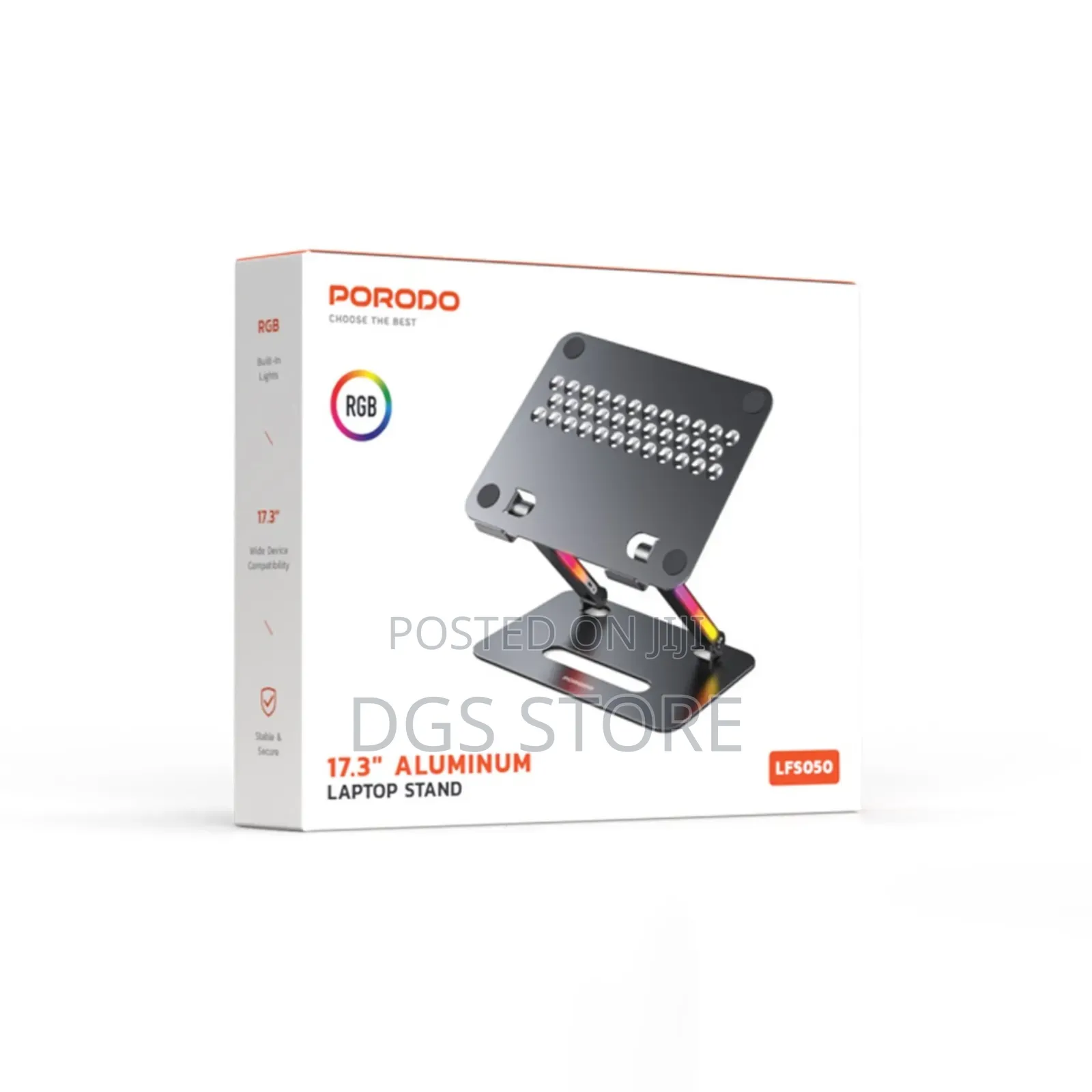 Porodo 17.3" Aluminum LFSO50 Laptop Stand With RGB