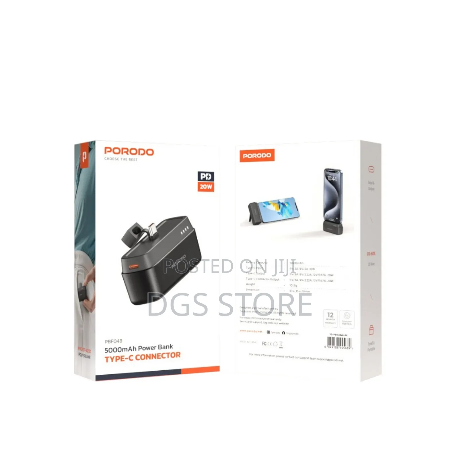 Porodo PB048 5000mah Power Bank Type C Connector