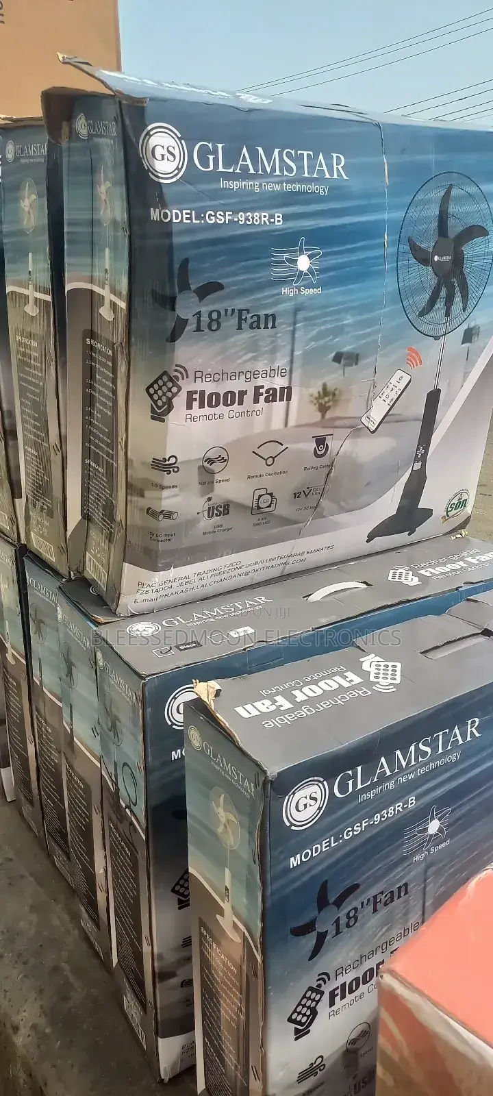 Glamestar Triple Coated Batteries Rechargeable Standard Fan