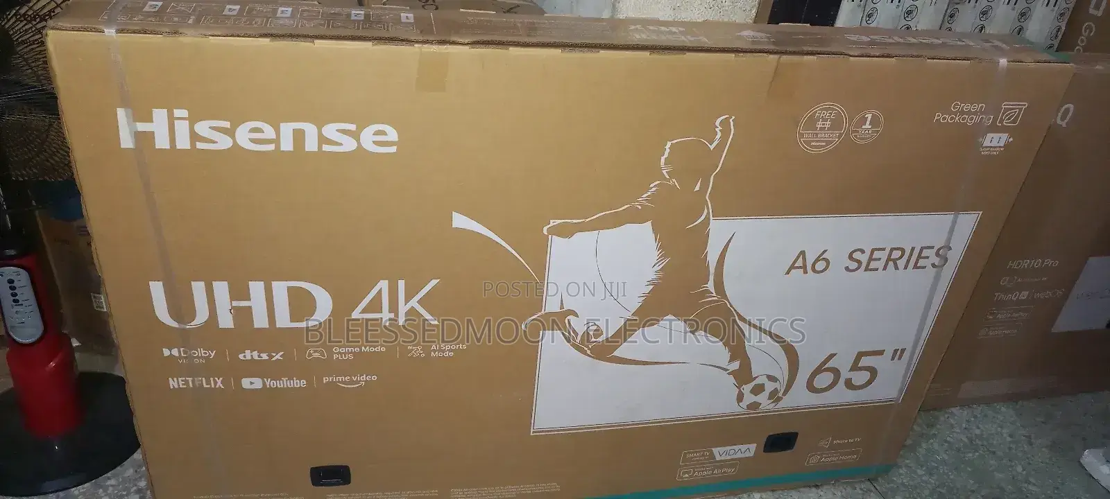 Hisense 65inches Smart TV Flameless Body QLED With 2 Years Company W
