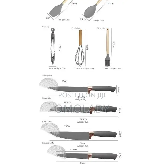 Generic Silicone Spoon With Chopping Board And Knife Set