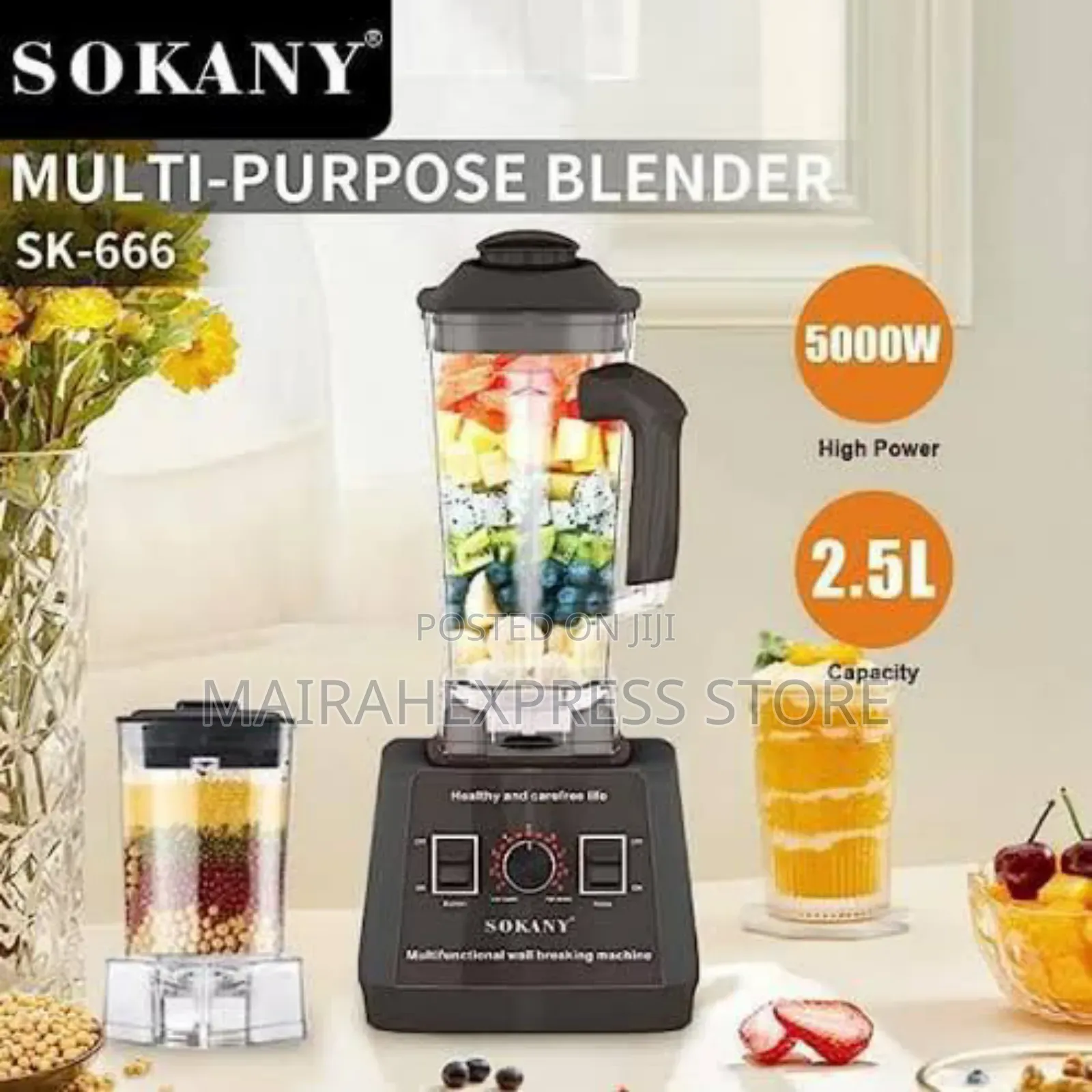 5000watt Sokany Multifunctional Double Cup Blender