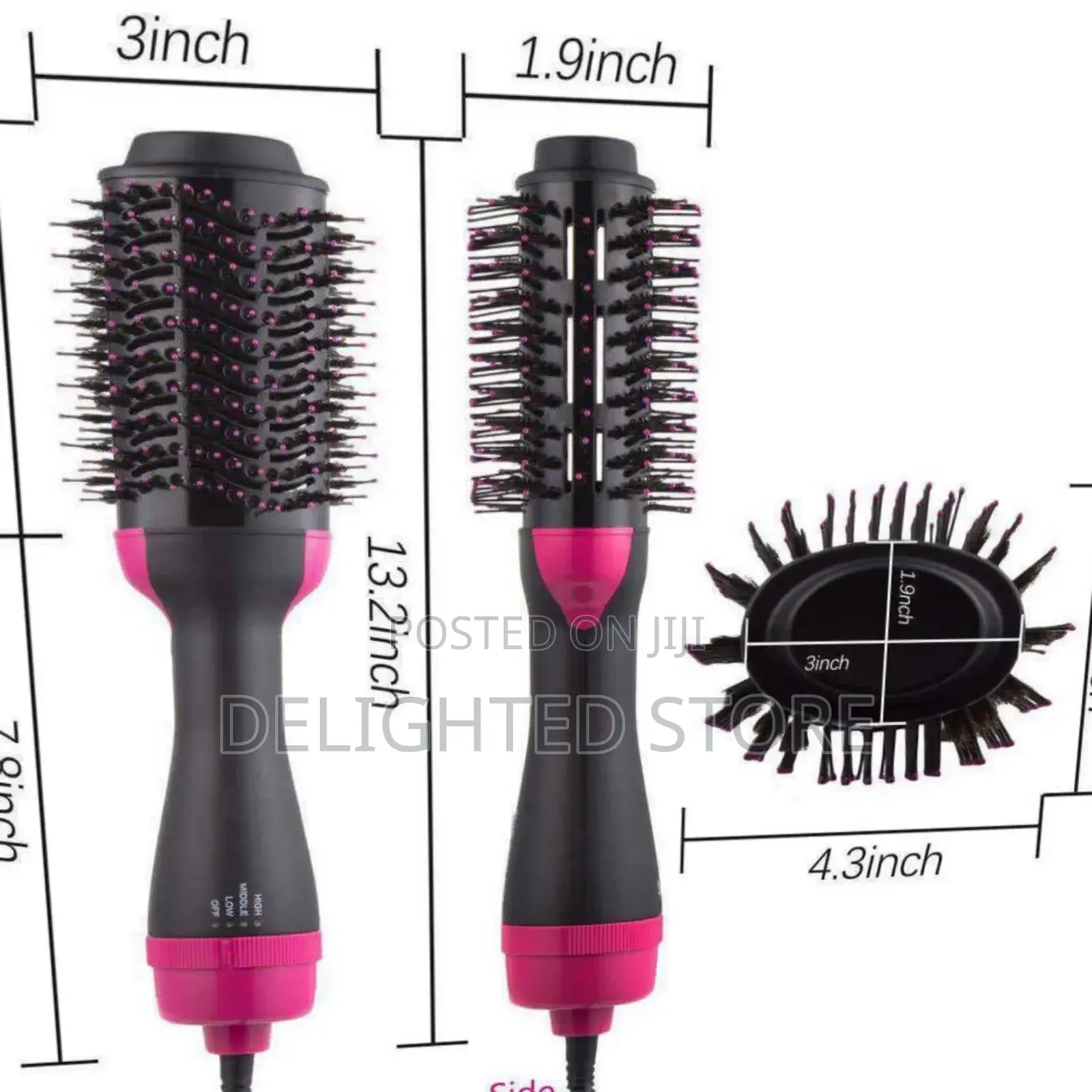 4in1 Professional Hot Air Brush –(Dryer Curler/Straightener)