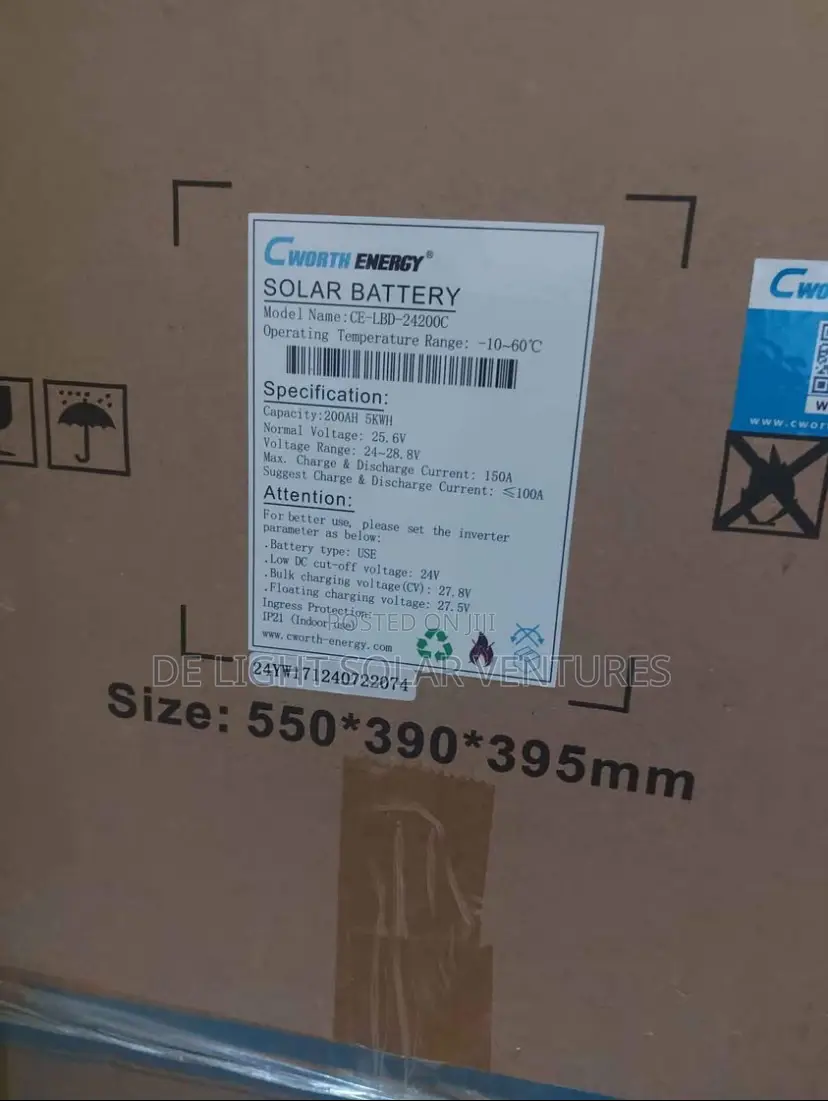 5kwh/24volts Cworth Lithium Ion Solar Batteries