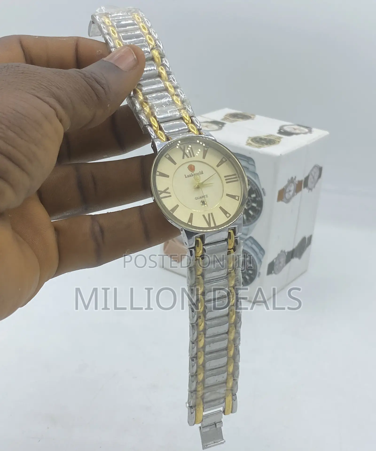 Classic Sleek Slim Men’S Polished Steel Mixed Wrist Watch