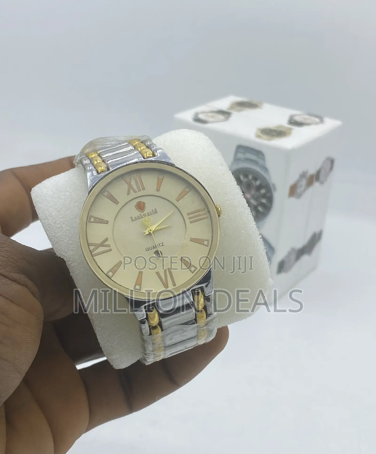 Classic Sleek Slim Men’S Polished Steel Mixed Wrist Watch