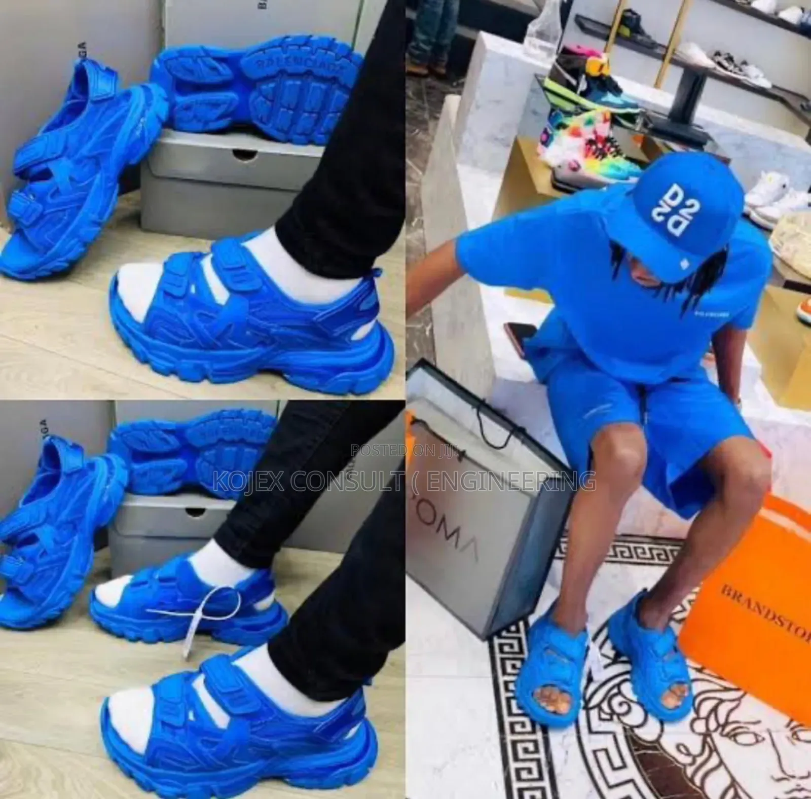 *New Balenciaga Track Logo Print Laced Sandals *