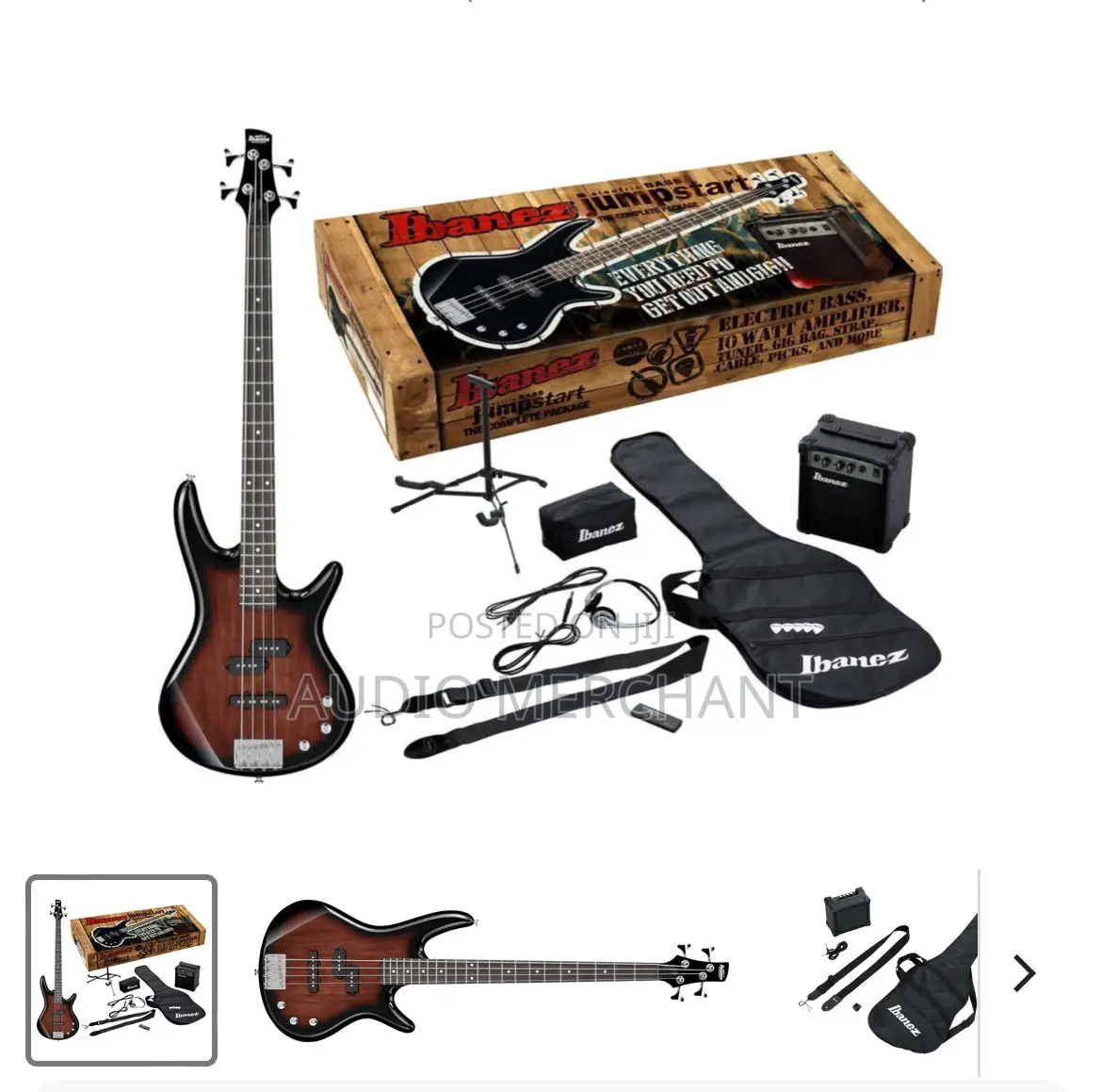 Ibanez Electric Bass Guitar,Guitar Amp Jump Start Package