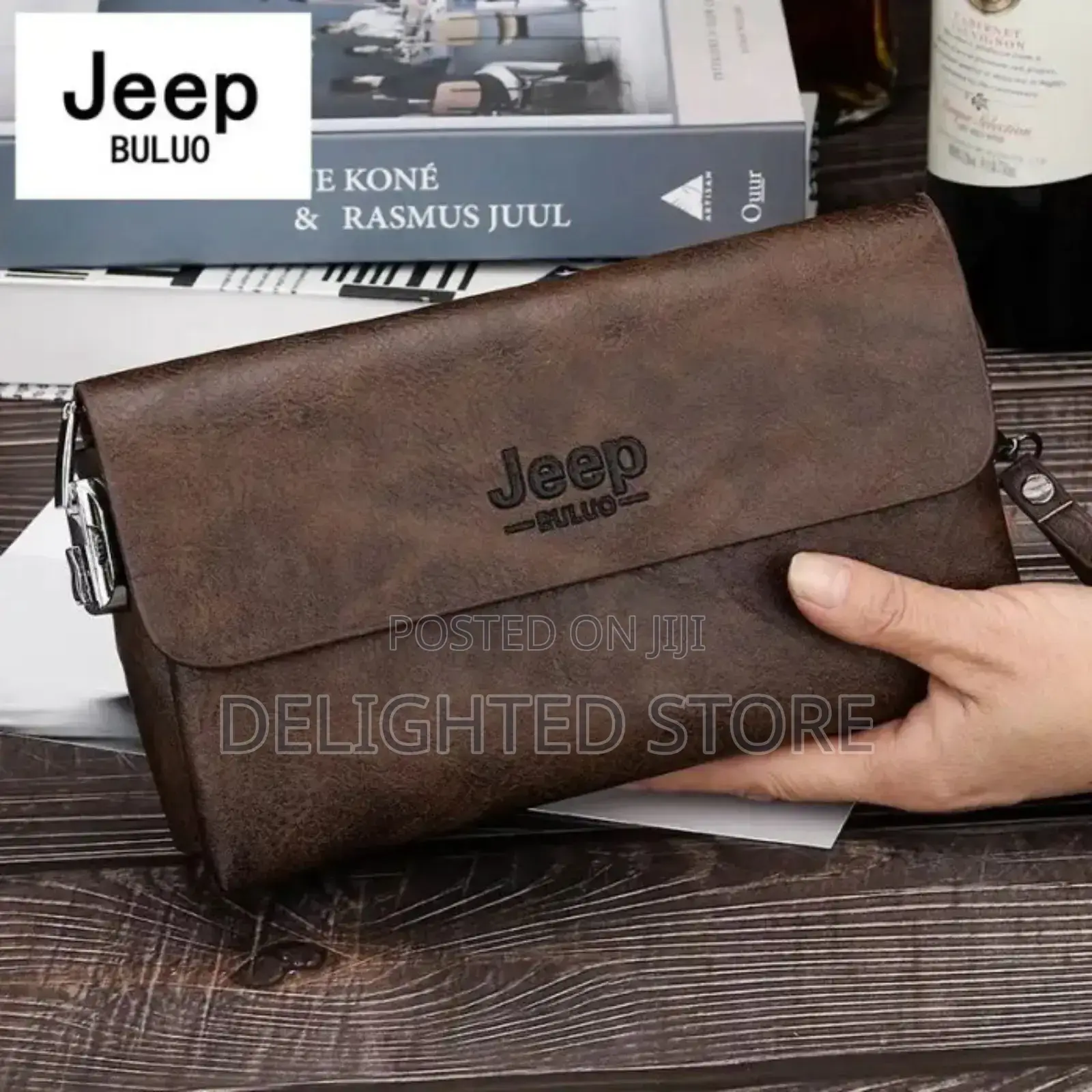 Jeep Buluo Luxury Large Capacity Leather Men’S Cluth Bag