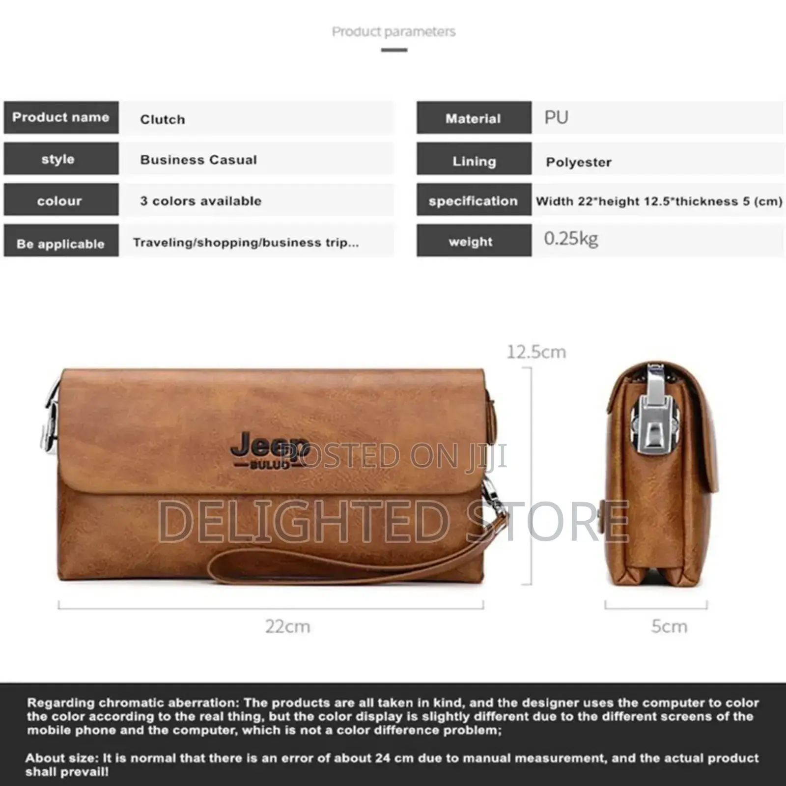 Jeep Buluo Luxury Large Capacity Leather Men’S Cluth Bag