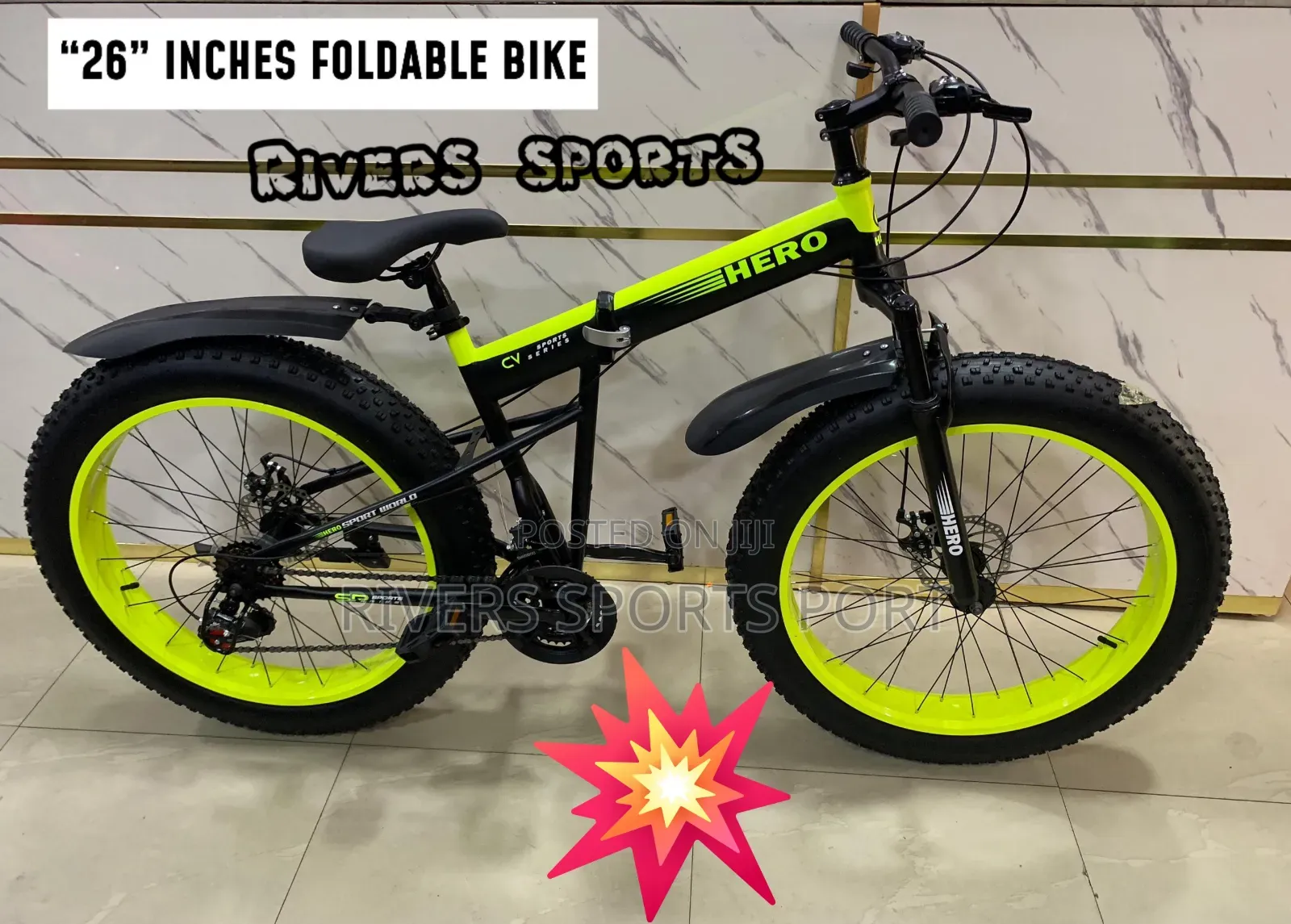 Hero 4matic Foldable 26" Wheel Bike Tyre Fat Tyre Bicycle