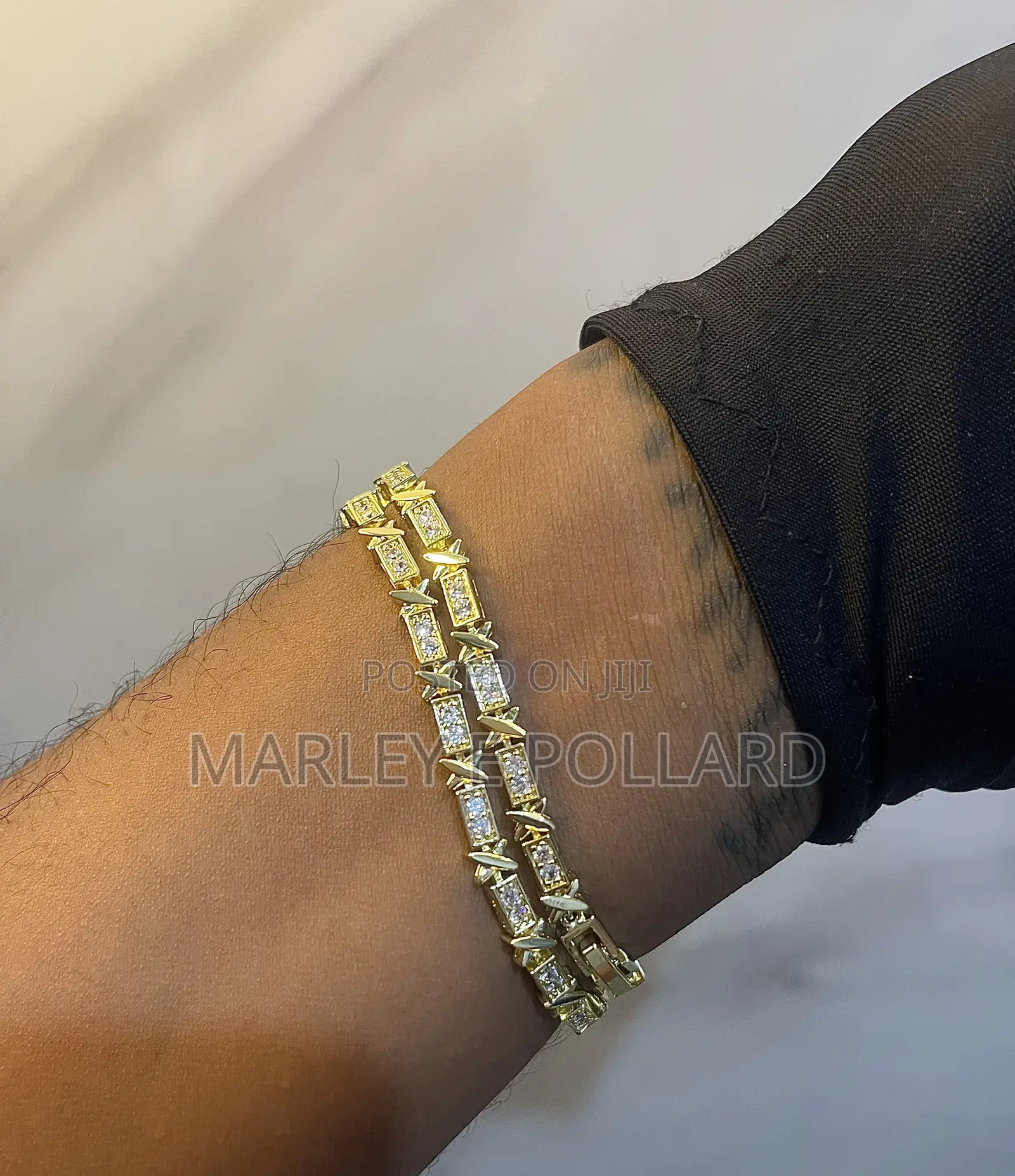 Platinum Plated Quality Gold and Silver Iced Out Bracelet