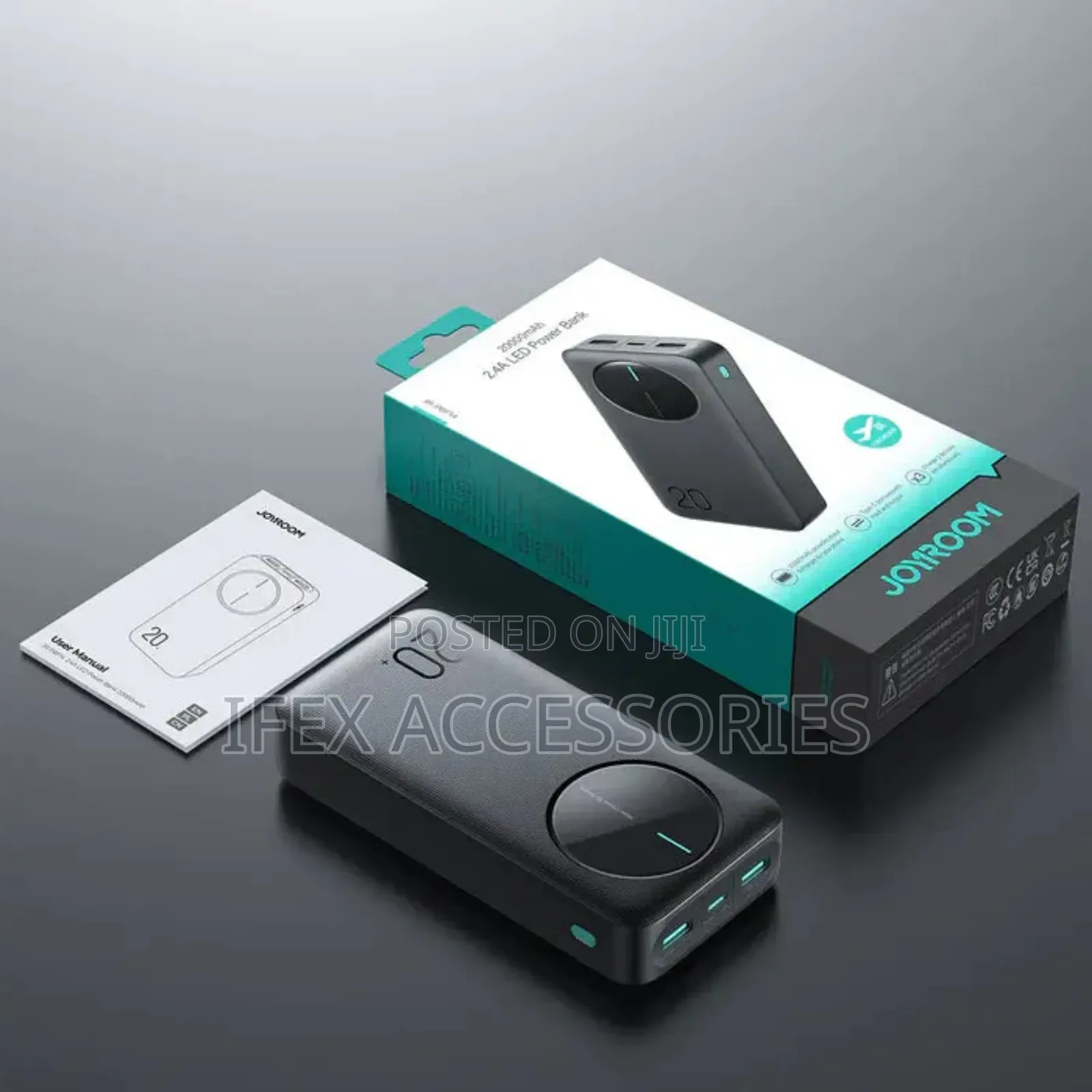 Joyroom Led Power Bank 3 Output Ports 20000mah / 2.4A