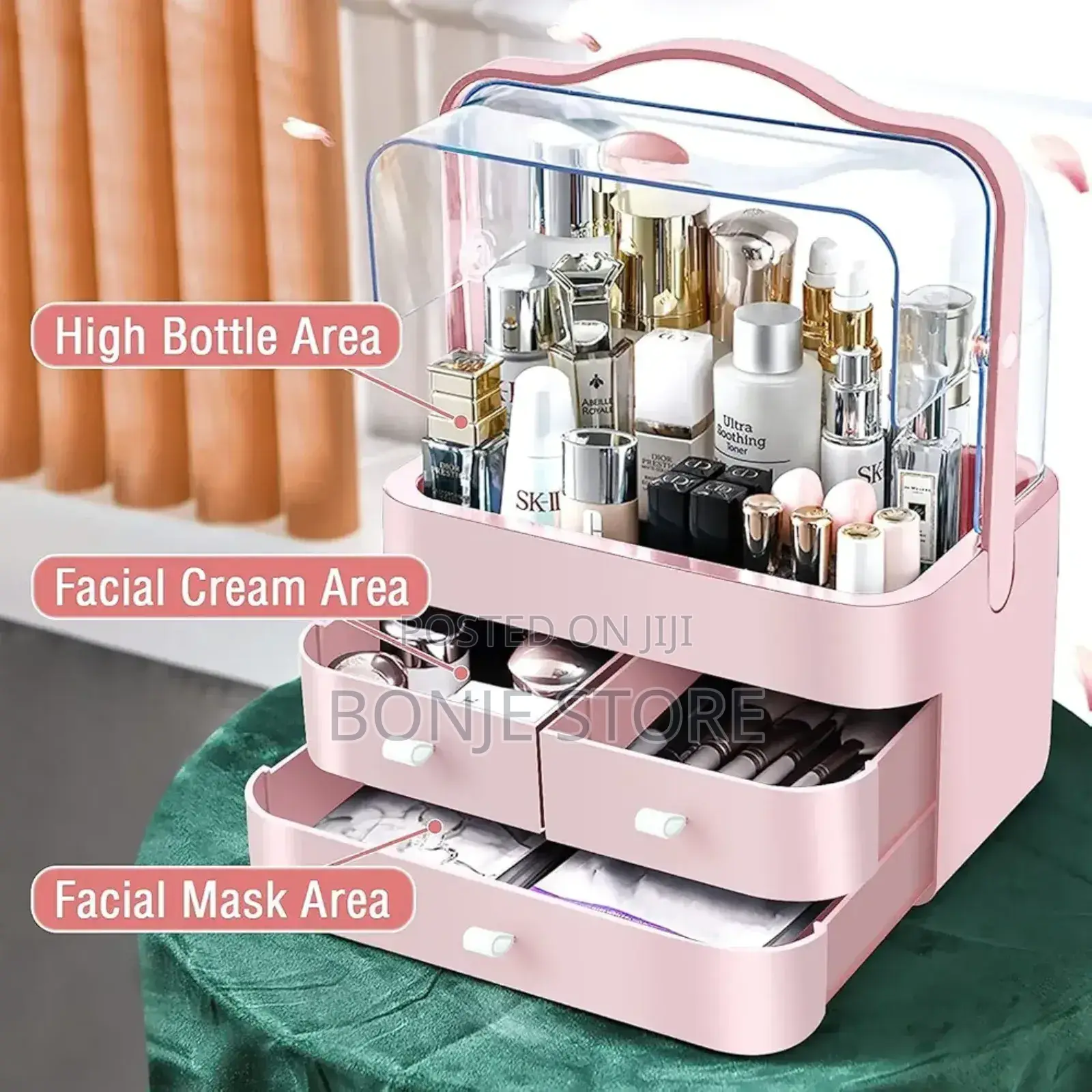 Makeup Organiser Portable Makeup Storage Box With 3 Drawers