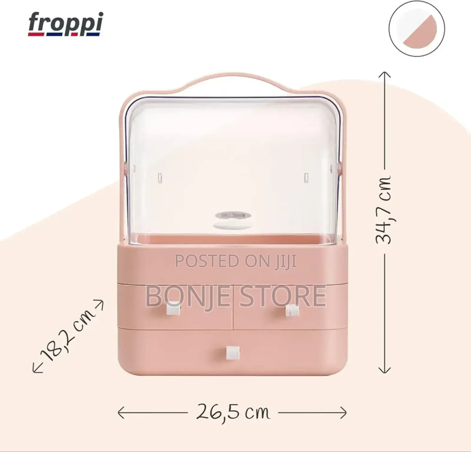 Makeup Organiser Portable Makeup Storage Box With 3 Drawers