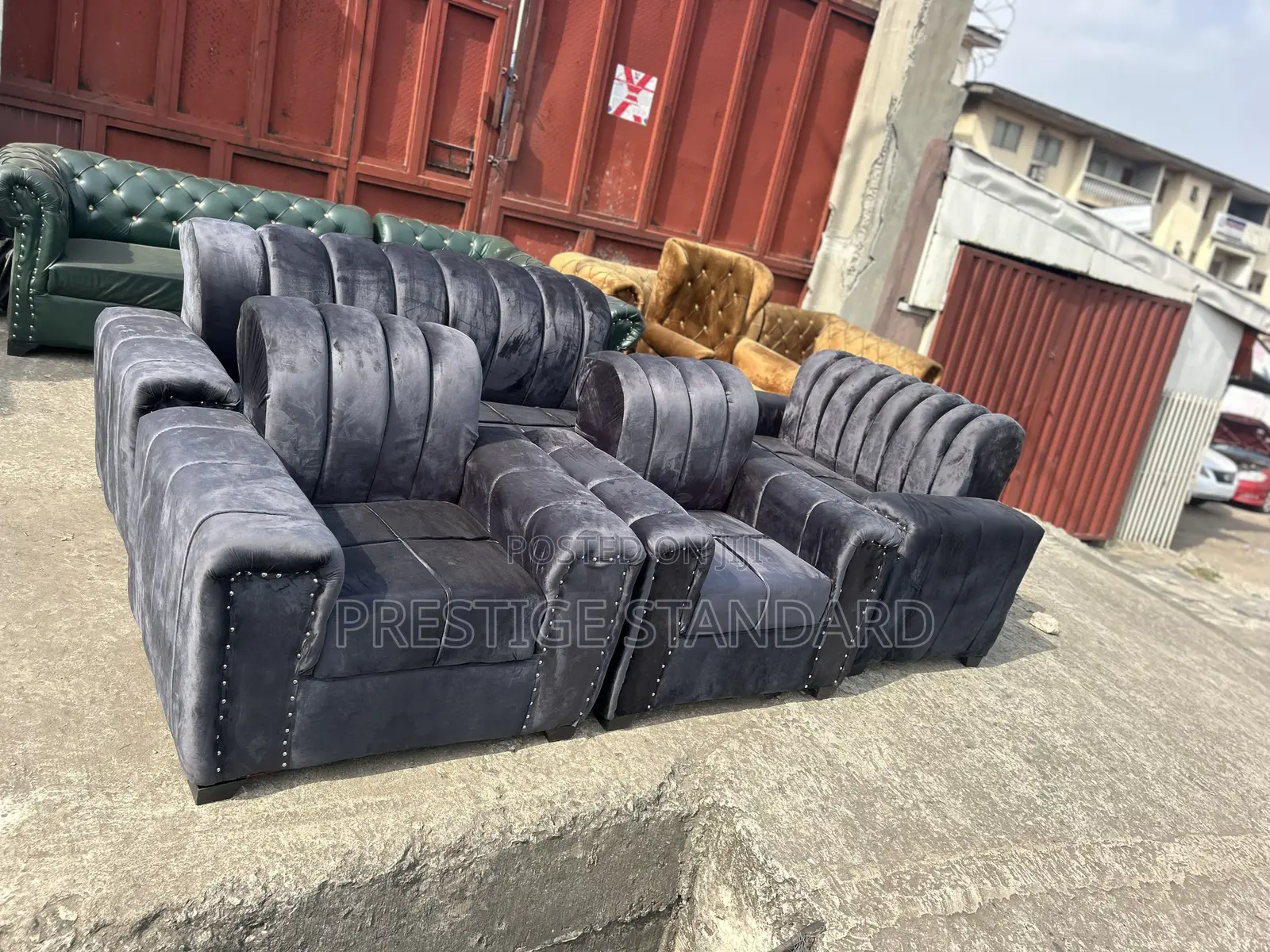 A Standard Grey 7 Seater Sofa