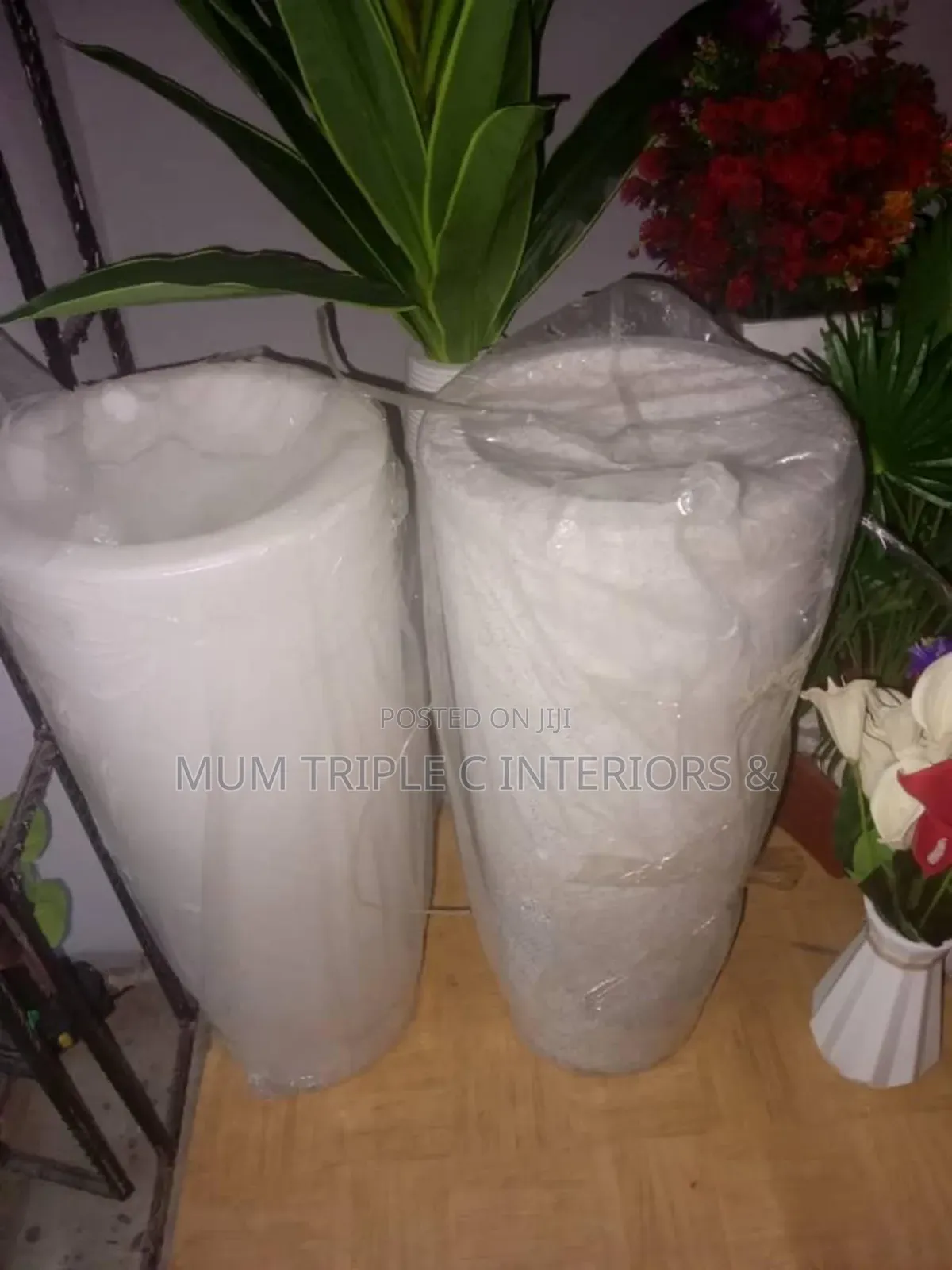 White Flowers  Vases