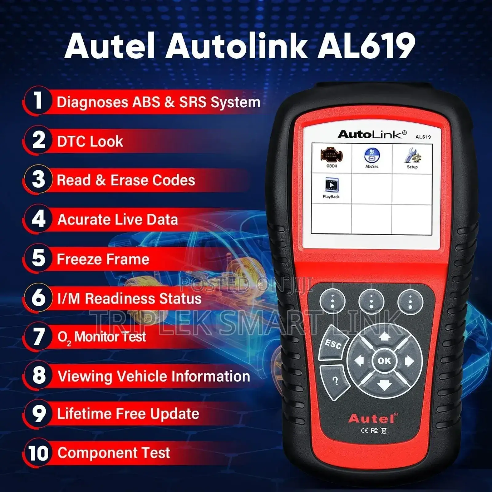 Autel Autolink AL619 Car ABS SRS CAN OBD2 Diagnostic Scan
