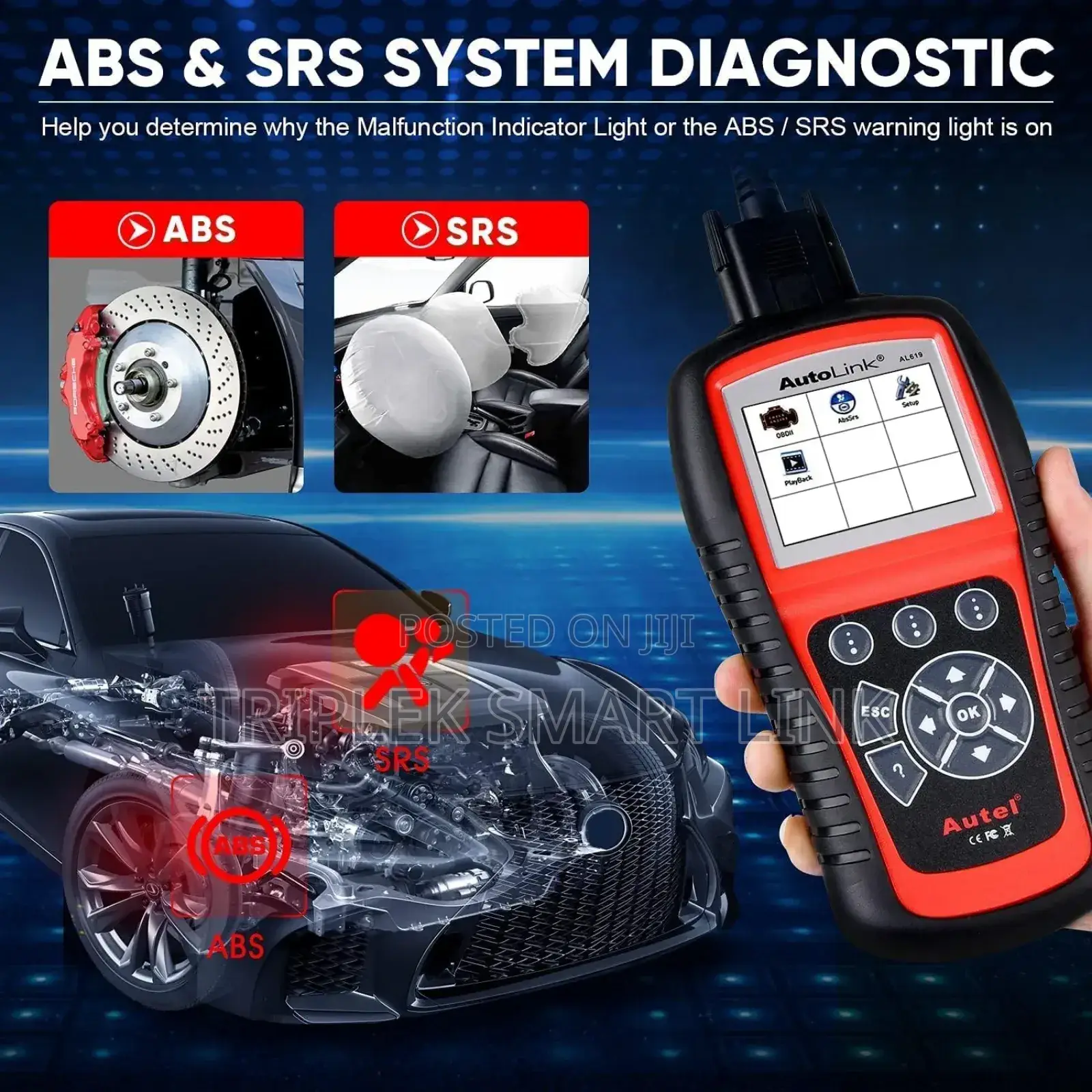 Autel Autolink AL619 Car ABS SRS CAN OBD2 Diagnostic Scan