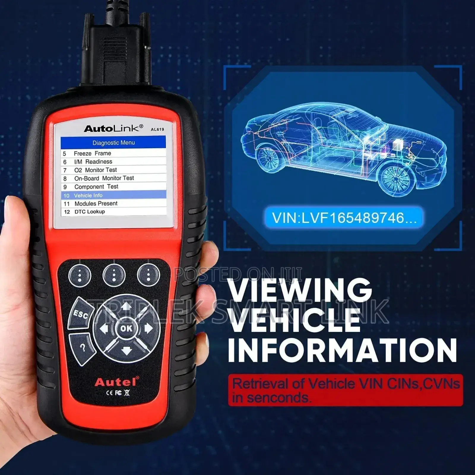 Autel Autolink AL619 Car ABS SRS CAN OBD2 Diagnostic Scan