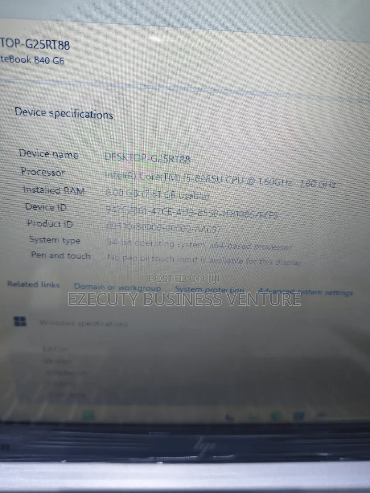 Laptop HP EliteBook 840 G6 8GB Intel Core I5 SSD 256GB