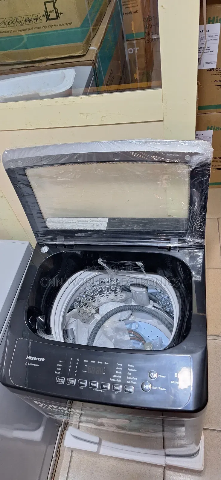 New Hisense 8kg Top Load Automatic Washing Machine 1year