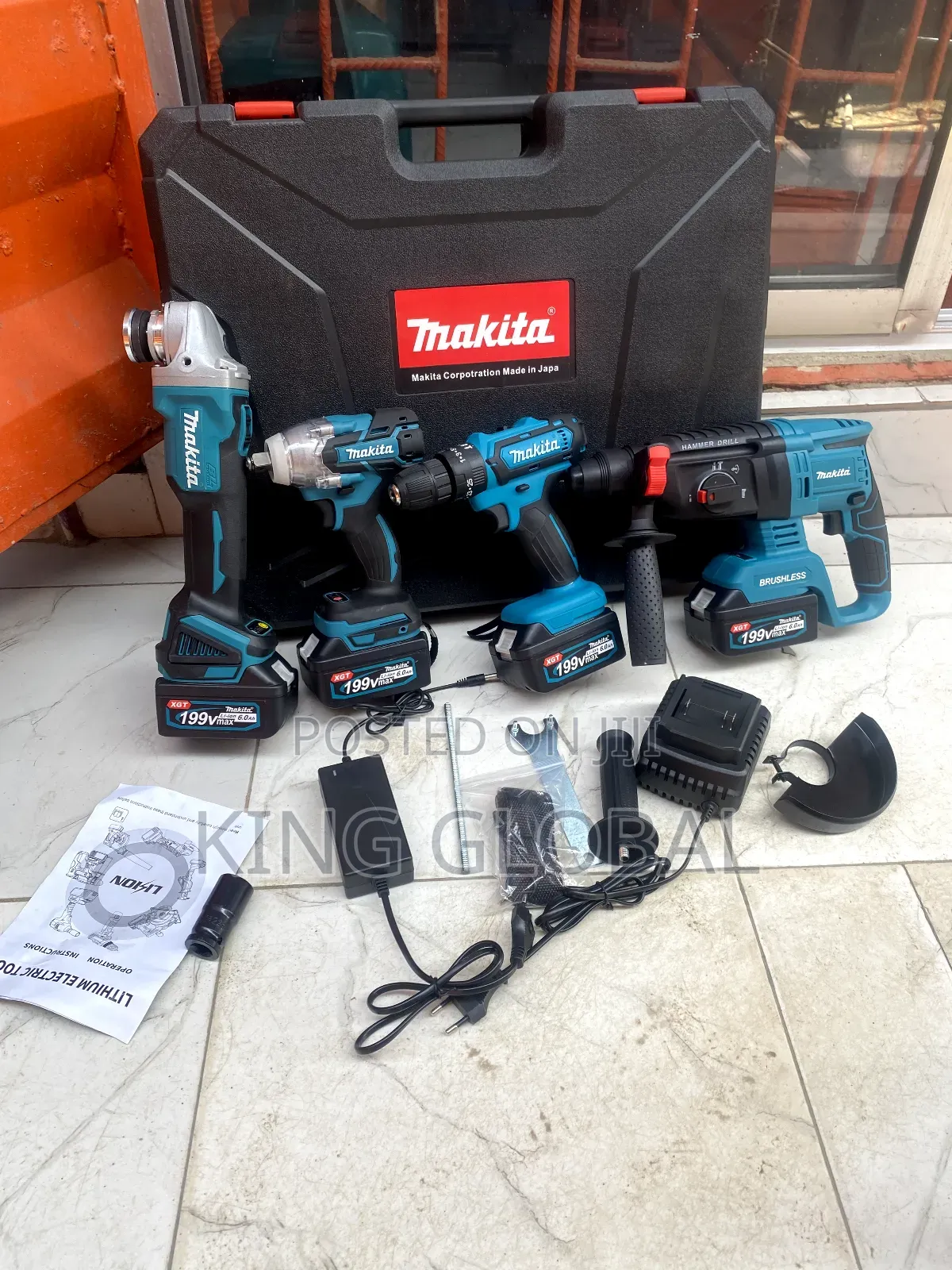 Marita Cordless Heavy Duty 4 Tools 118v 4 Batteries