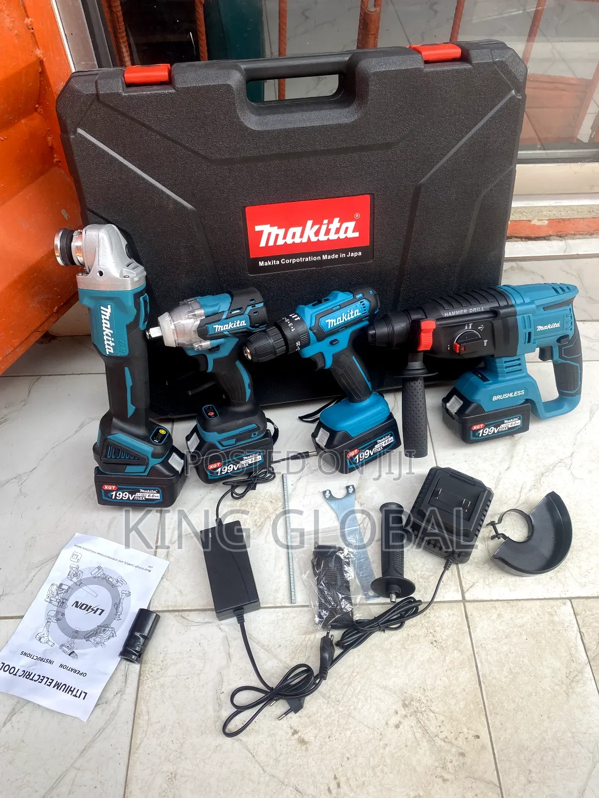 Marita Cordless Heavy Duty 4 Tools 118v 4 Batteries
