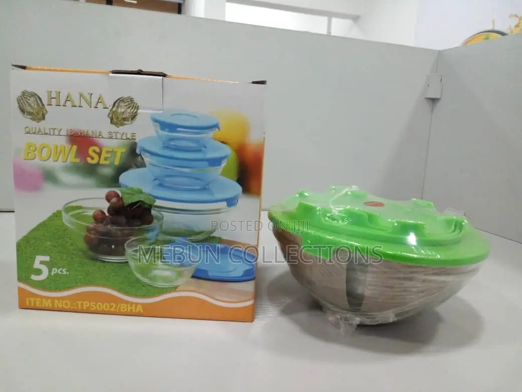 5pcs Glass Cooking Bowl With Cover