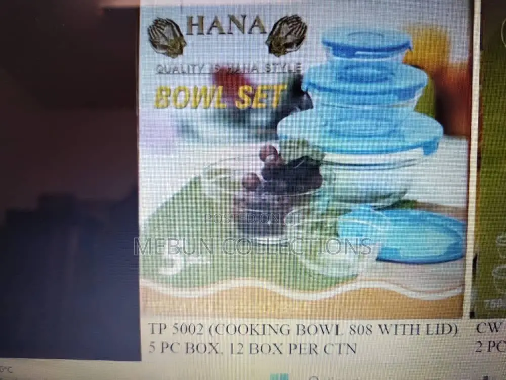 5pcs Glass Cooking Bowl With Cover