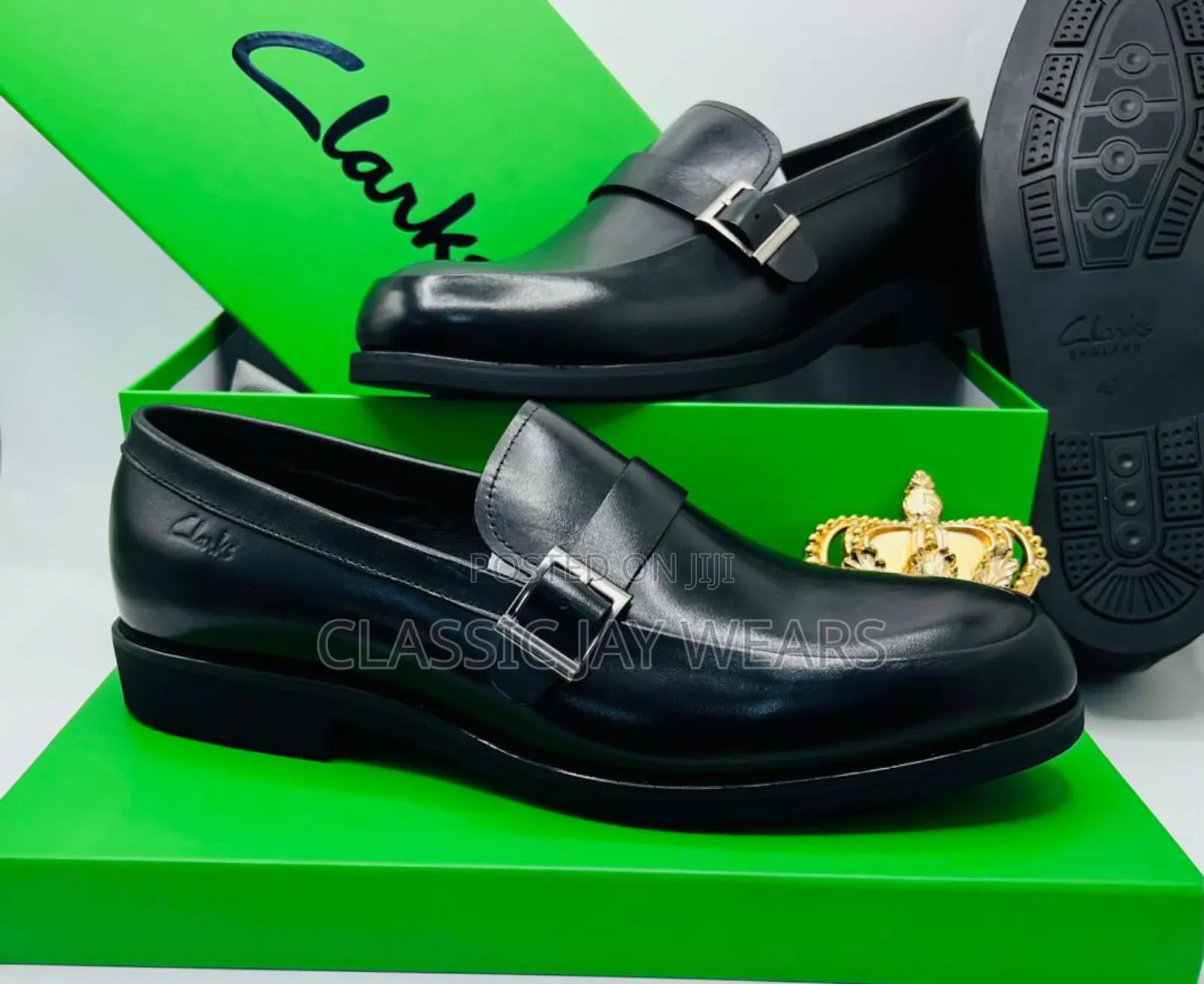 Original CLARKS Buckle Plain Shoe for Mature Men