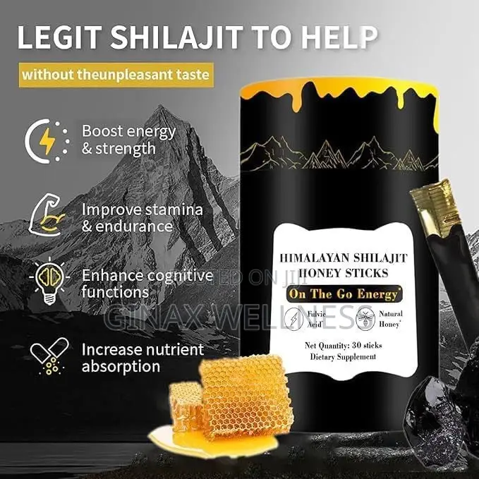 Pure Himalayan Shilajit Honey Sticks for Energy and Performance
