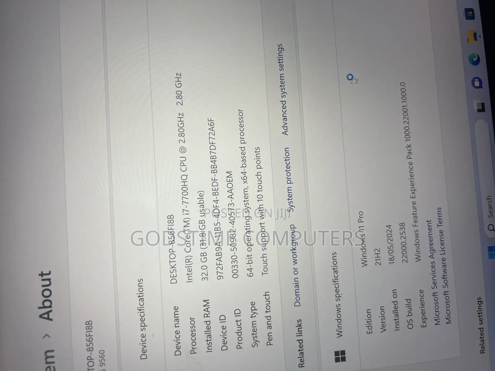 New Laptop Dell 32GB Intel Core I7 SSD 1T