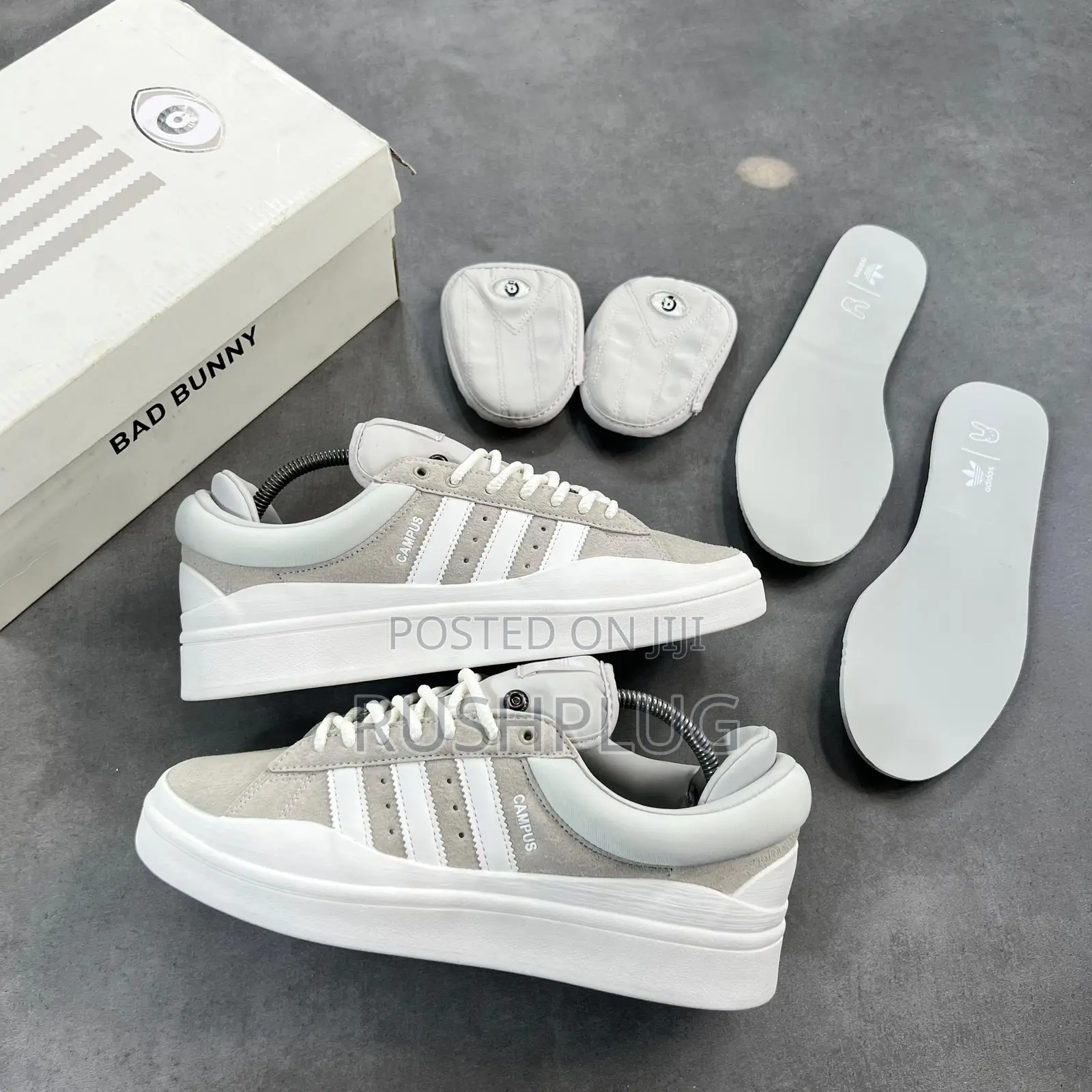 The Bad Bunny X Adidas Campus “Grey/Moon” Sneakers
