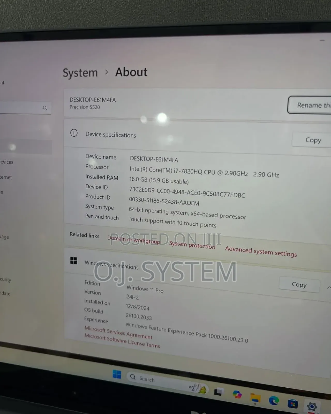 Laptop Dell Precision 5520 16GB Intel Core I7 SSD 512GB