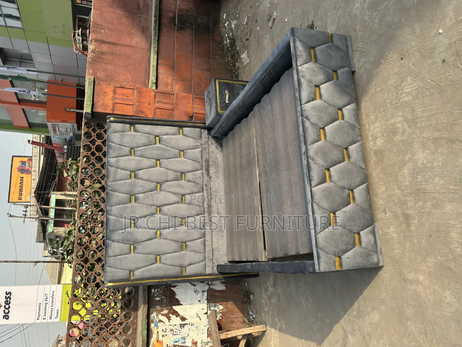 Well Made HDF Upholstery Padded 4.5 by 6 Bed Frame