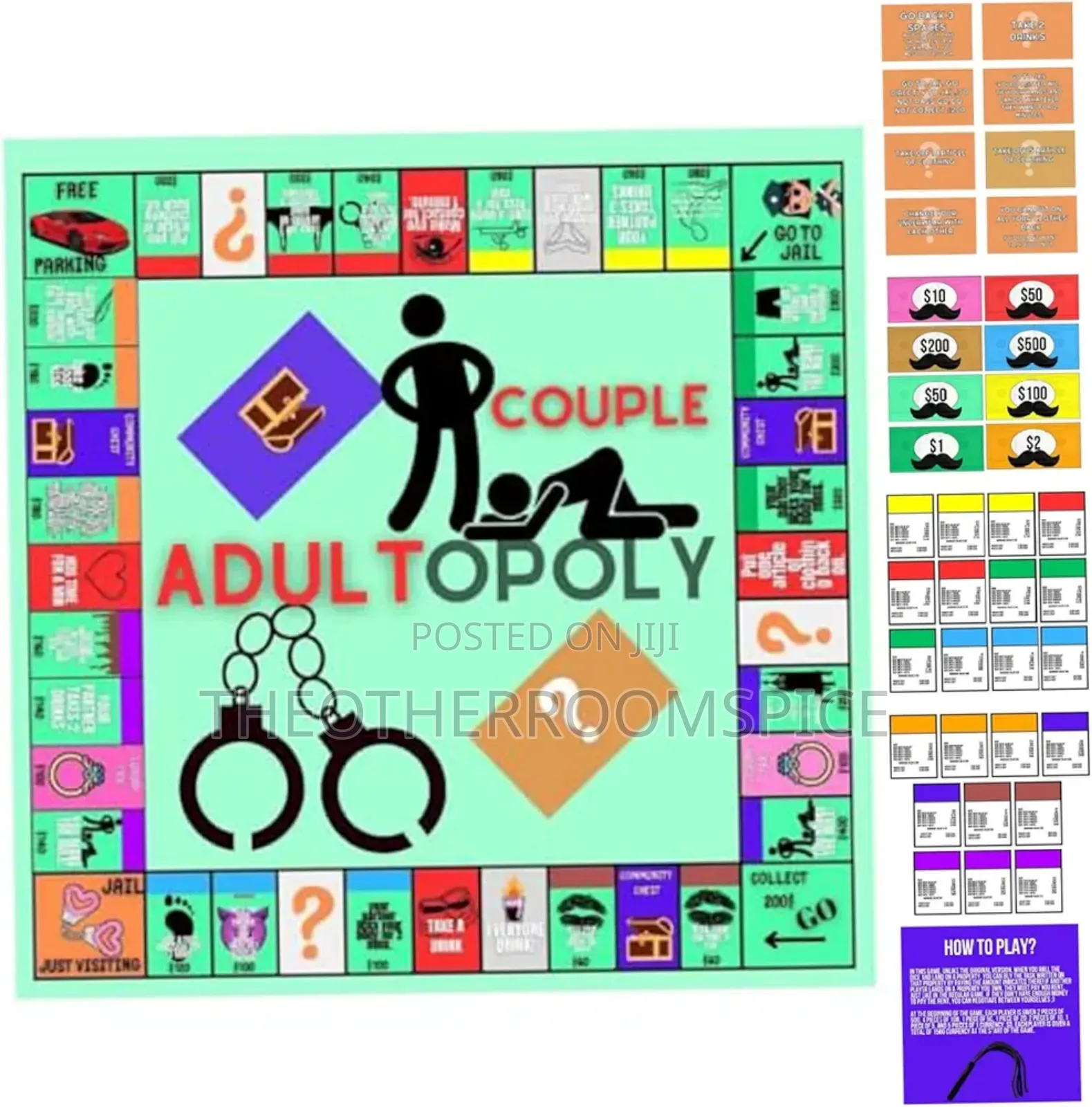 Couple Adultopoly Board Game Adult Date Night Monopoly Dares