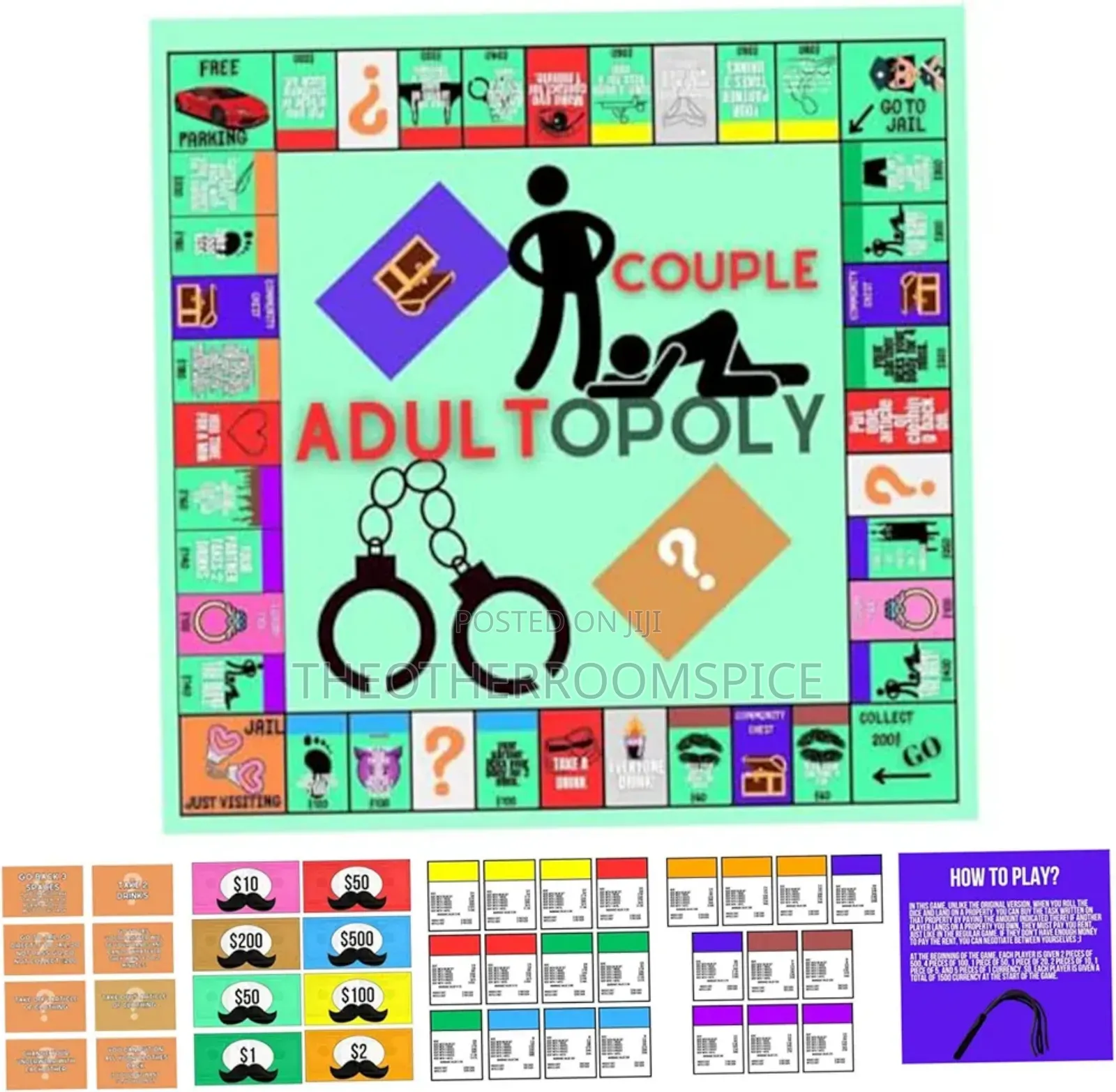 Couple Adultopoly Board Game Adult Date Night Monopoly Dares