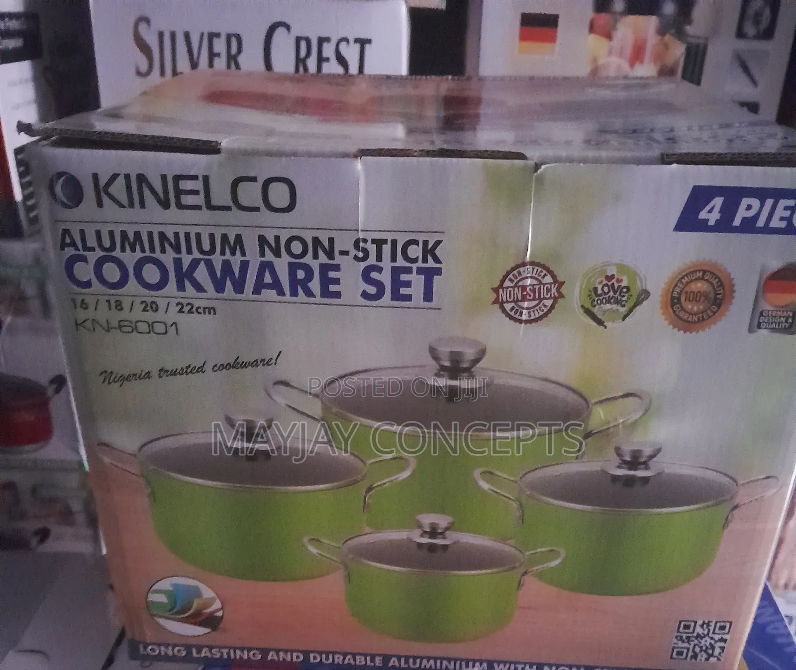 4-Set Kinelco Non-Stick Pot/Cookware 16cm/18cm/20cm/22cm
