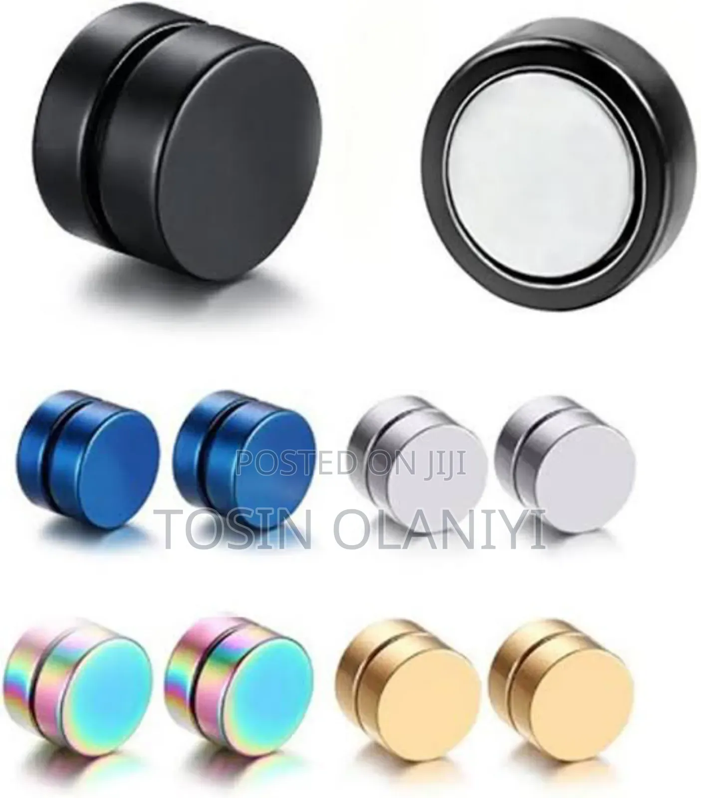Black Magnetic Non Piercings Earrings for Men